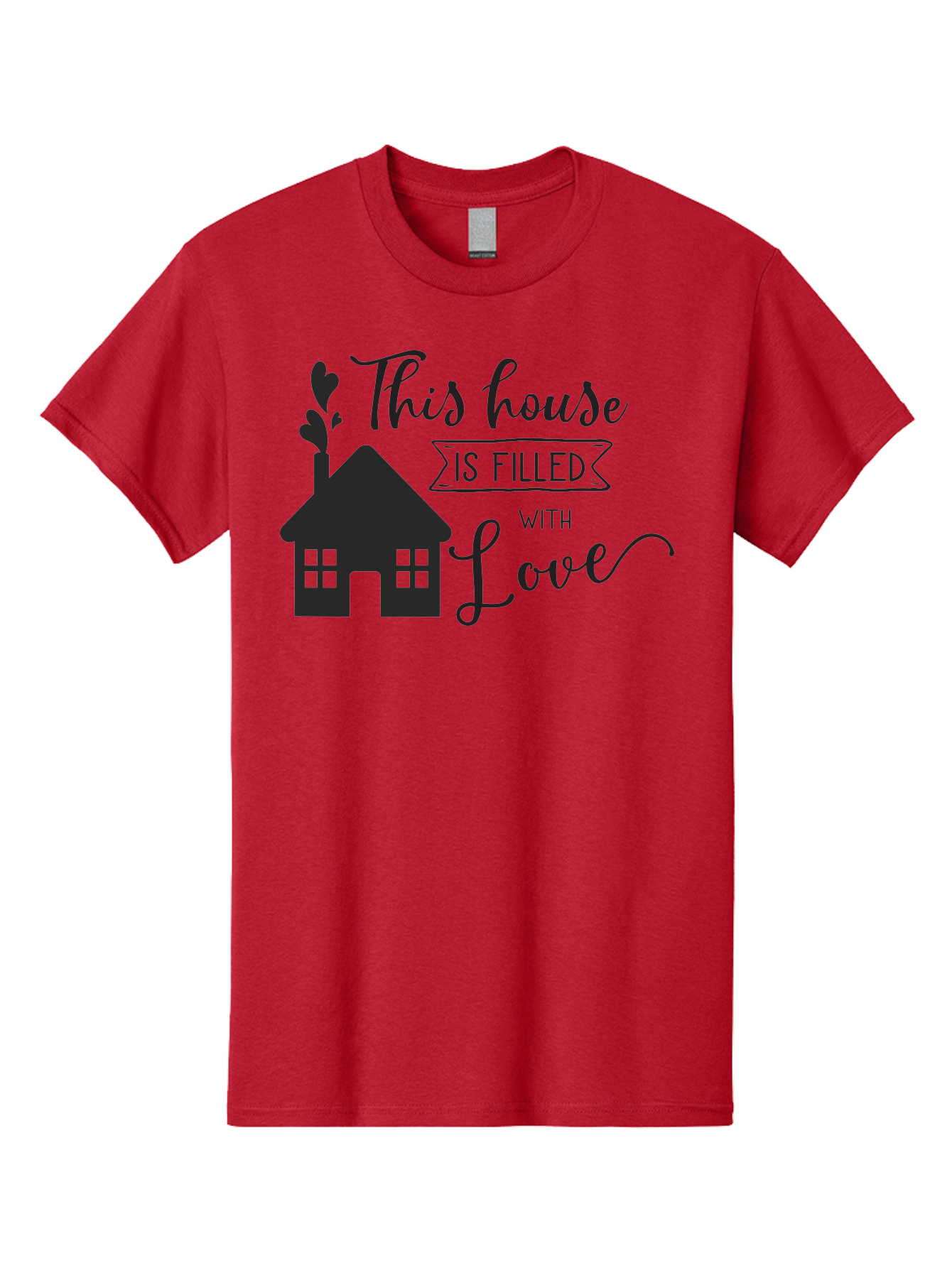 This-House-Is-Filled-With-Love Men'S Graphic Tee, 100% Cotton, Comfortable Casual Summer Wear, Machine Washable, Love-Filled Home, Family Values, Home Sweet Home, Heartwarming Quotes, Cozy Atmosphere, Loving Sentiment, Home Decor Inspiration Aad245 27