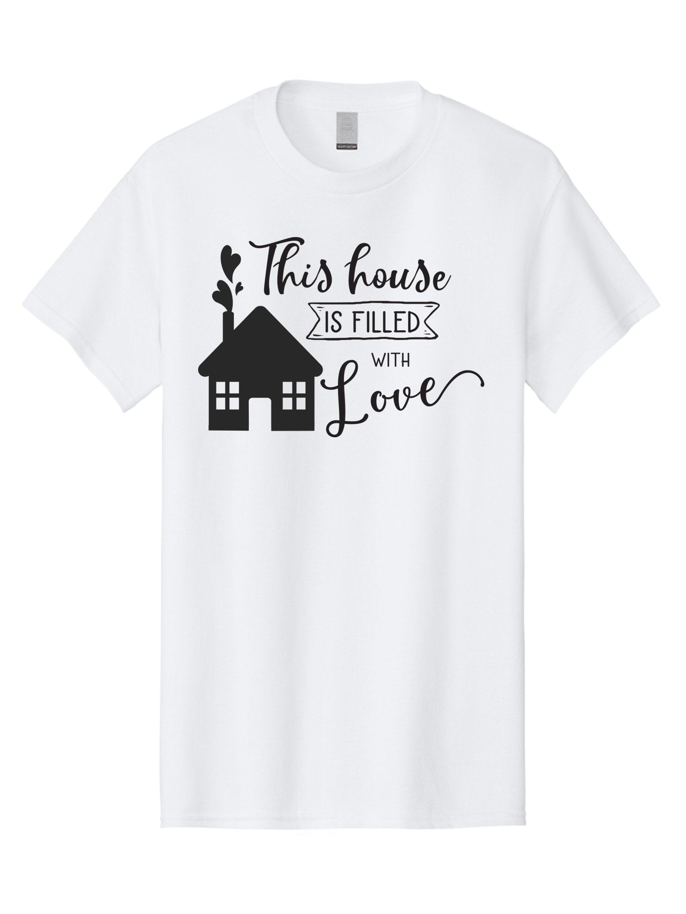 This-House-Is-Filled-With-Love Men'S Graphic Tee, 100% Cotton, Comfortable Casual Summer Wear, Machine Washable, Love-Filled Home, Family Values, Home Sweet Home, Heartwarming Quotes, Cozy Atmosphere, Loving Sentiment, Home Decor Inspiration Aad245 15
