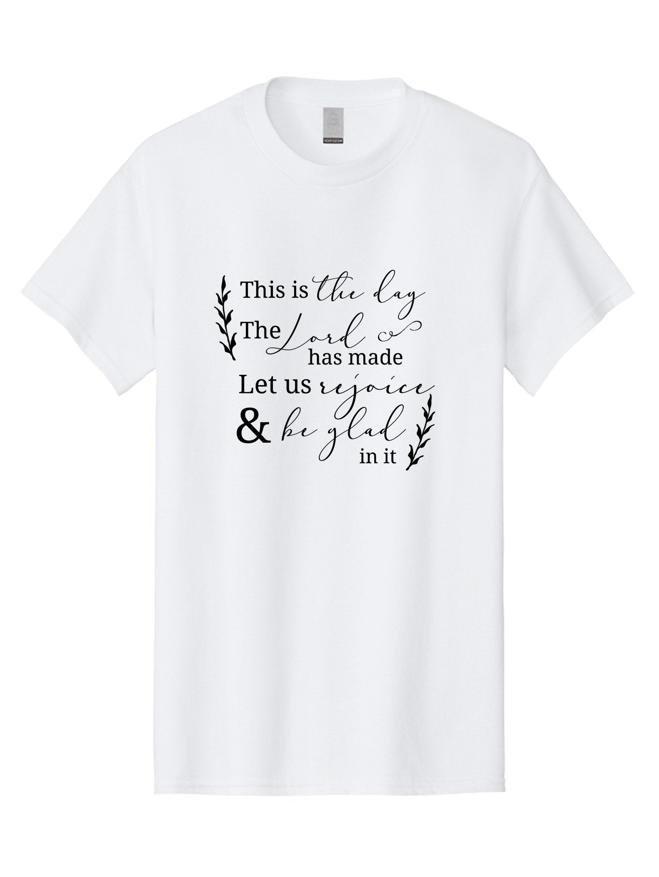 This-Is-The-Day Men'S Graphic Tee, 100% Cotton, Comfortable Casual Summer Wear, Machine Washable, Inspirational Quote, Bible Verse, Rejoice, Glad, Day Of Joy, Positivity, Faith, Scripture, Motivation, Uplifting, Spiritual Growth Aad249