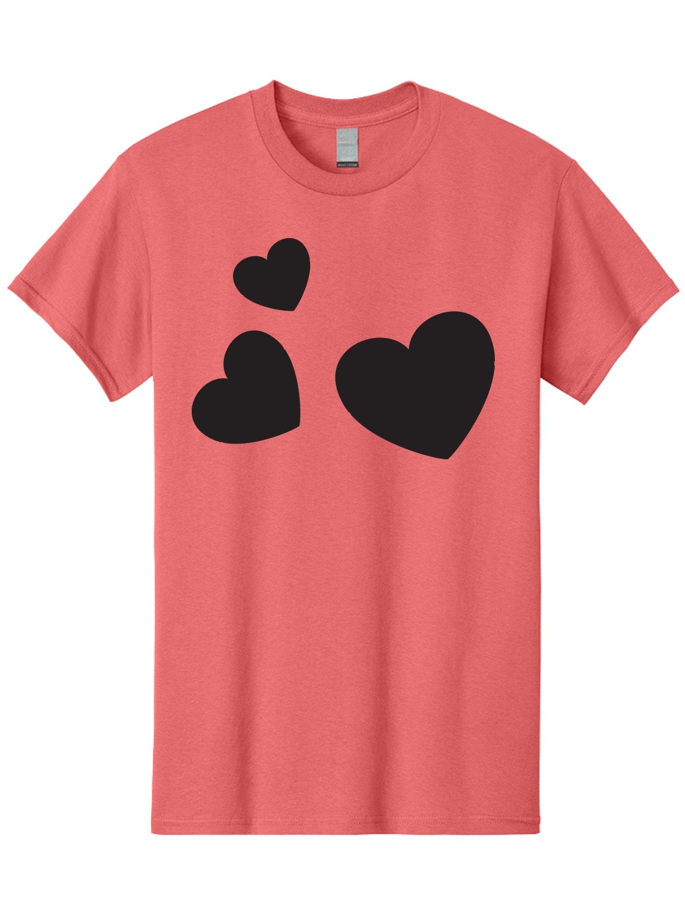 Three-Black-Hearts Men'S Graphic Tee, 100% Cotton, Comfortable Casual Summer Wear, Machine Washable, Love Symbols, Heart Icons, Minimalist Design, Simple Shapes, Black Silhouettes, Romance, Love Hearts, Heart Shapes Aad251 14