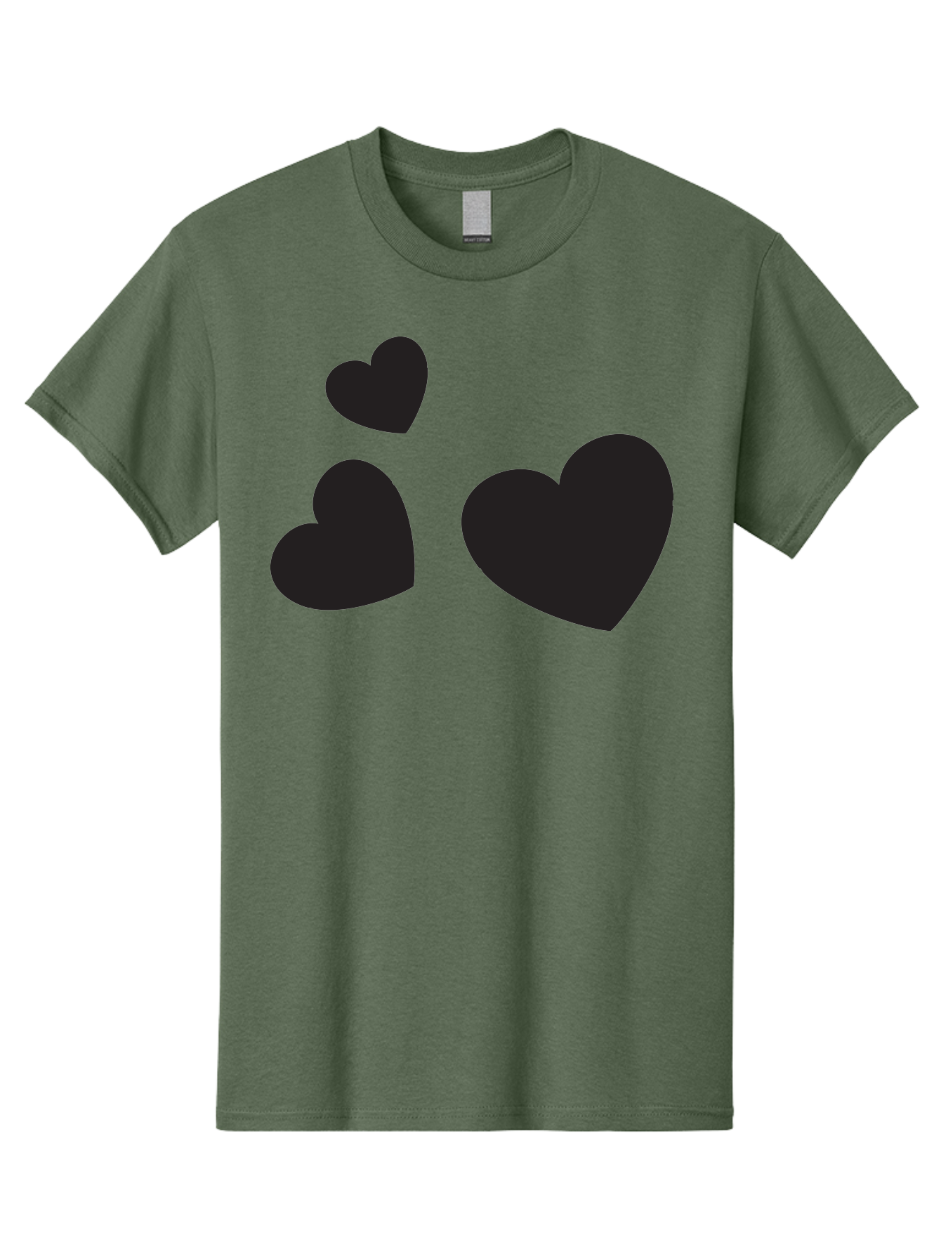 Three-Black-Hearts Men'S Graphic Tee, 100% Cotton, Comfortable Casual Summer Wear, Machine Washable, Love Symbols, Heart Icons, Minimalist Design, Simple Shapes, Black Silhouettes, Romance, Love Hearts, Heart Shapes Aad251 7