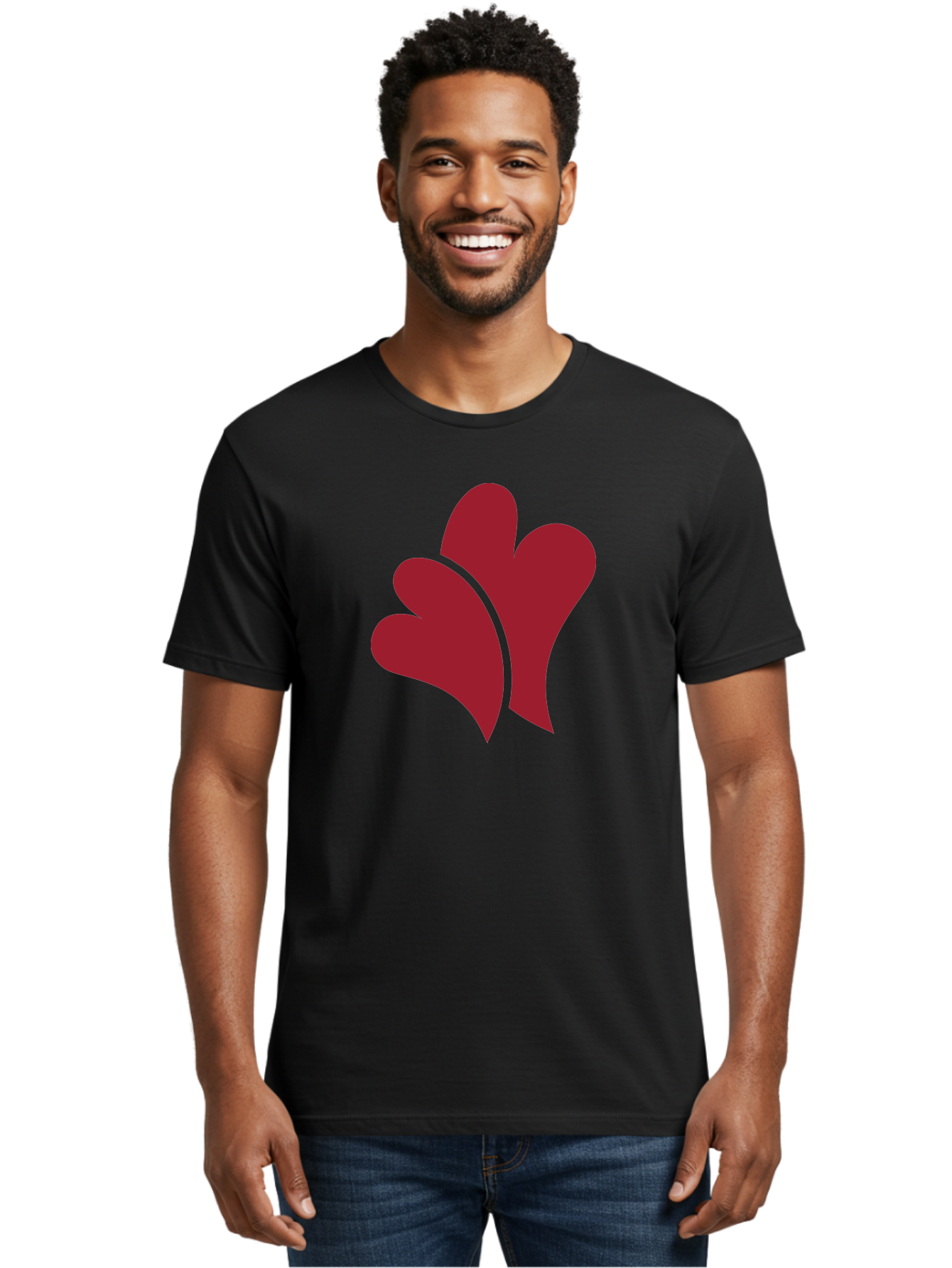 Three-Hearts-1 Men'S Graphic Tee, 100% Cotton, Comfortable Casual Summer Wear, Machine Washable, Three Red Hearts, Love Symbol, Heart Design, Red Color Scheme, Minimalist Art, Simple Shapes, Heart Illustration, Abstract Hearts, Symbol Of Love, Aad252 6