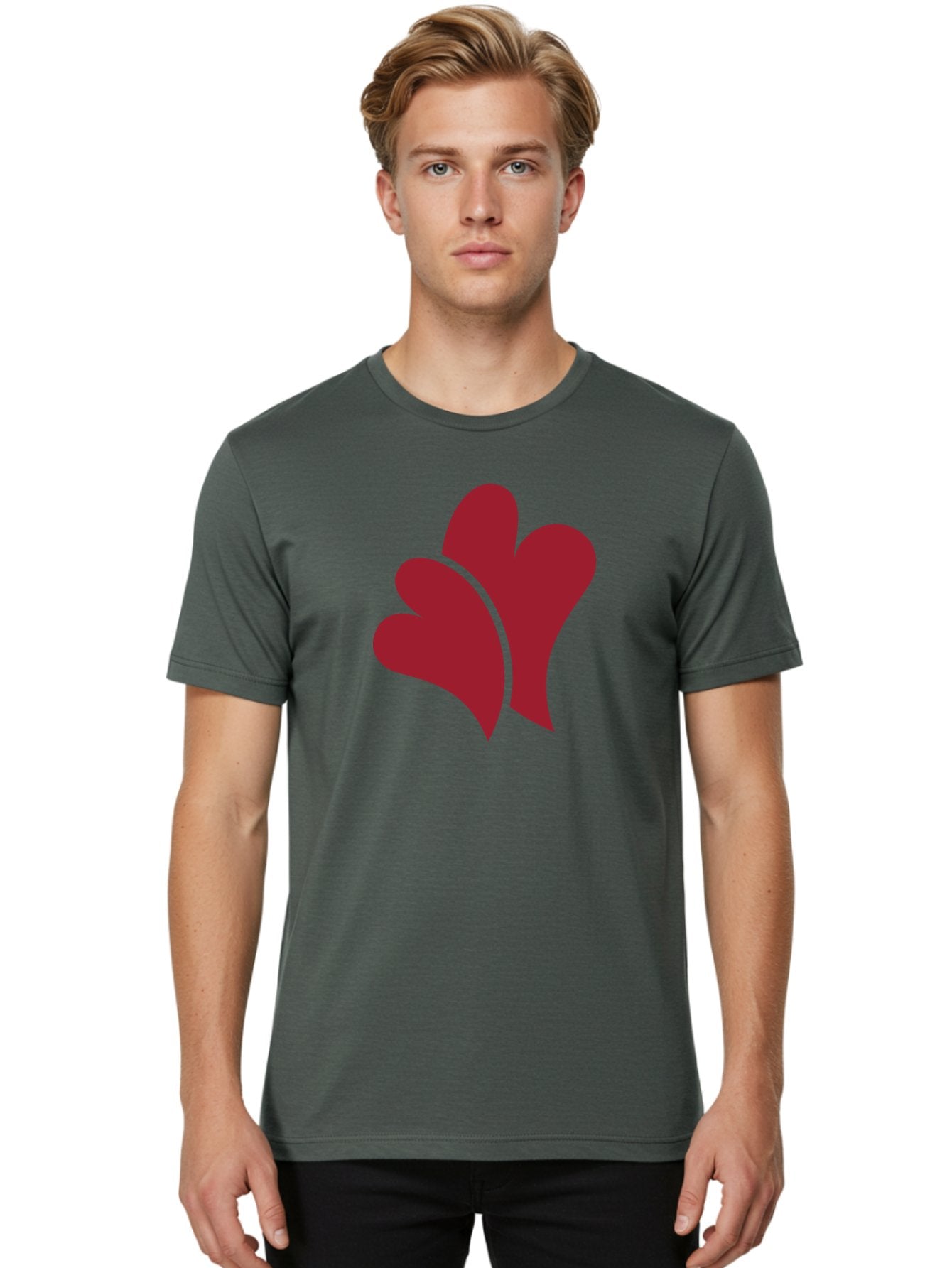 Three-Hearts-1 Men'S Graphic Tee, 100% Cotton, Comfortable Casual Summer Wear, Machine Washable, Three Red Hearts, Love Symbol, Heart Design, Red Color Scheme, Minimalist Art, Simple Shapes, Heart Illustration, Abstract Hearts, Symbol Of Love, Aad252 19