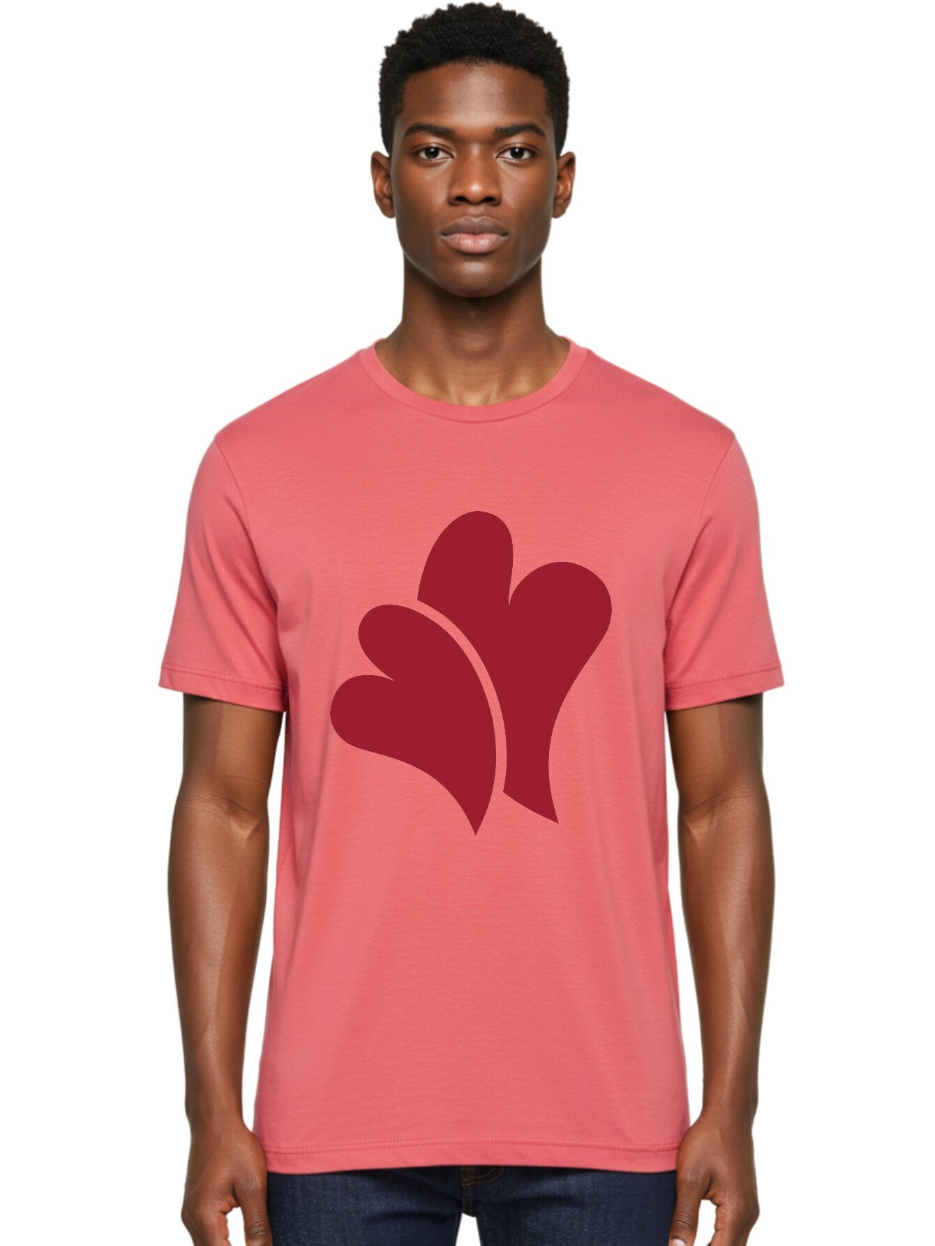 Three-Hearts-1 Men'S Graphic Tee, 100% Cotton, Comfortable Casual Summer Wear, Machine Washable, Three Red Hearts, Love Symbol, Heart Design, Red Color Scheme, Minimalist Art, Simple Shapes, Heart Illustration, Abstract Hearts, Symbol Of Love, Aad252 26