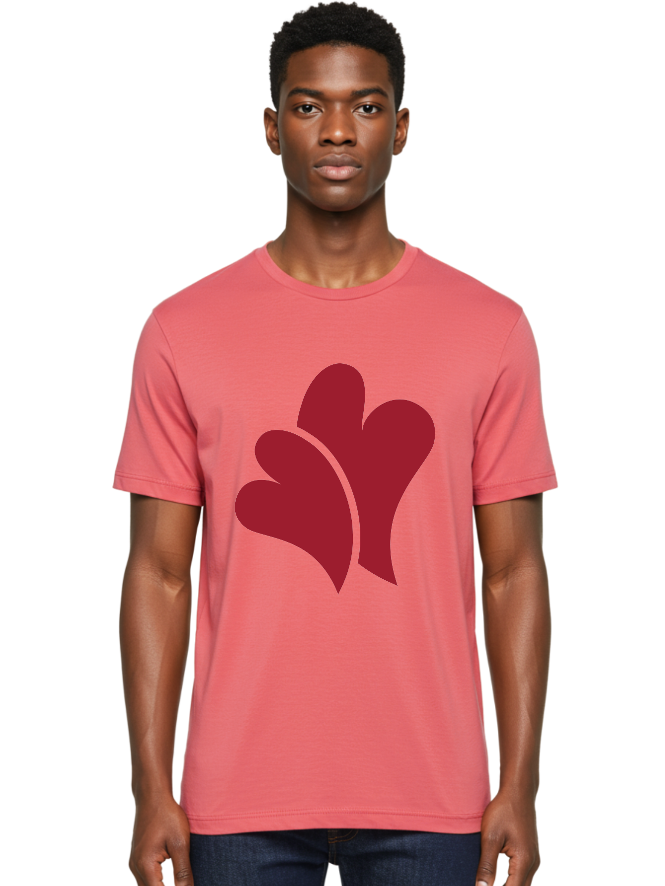 Three-Hearts-1 Men'S Graphic Tee, 100% Cotton, Comfortable Casual Summer Wear, Machine Washable, Three Red Hearts, Love Symbol, Heart Design, Red Color Scheme, Minimalist Art, Simple Shapes, Heart Illustration, Abstract Hearts, Symbol Of Love, Aad252 10