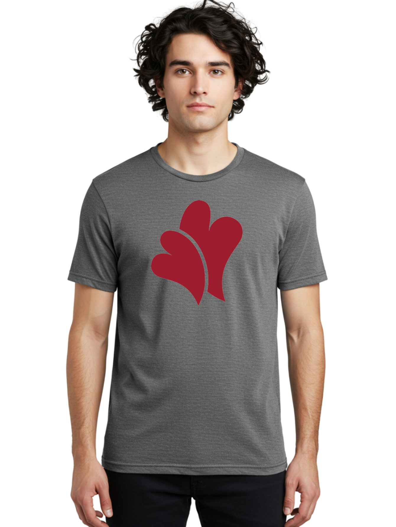 Three-Hearts-1 Men'S Graphic Tee, 100% Cotton, Comfortable Casual Summer Wear, Machine Washable, Three Red Hearts, Love Symbol, Heart Design, Red Color Scheme, Minimalist Art, Simple Shapes, Heart Illustration, Abstract Hearts, Symbol Of Love, Aad252 24