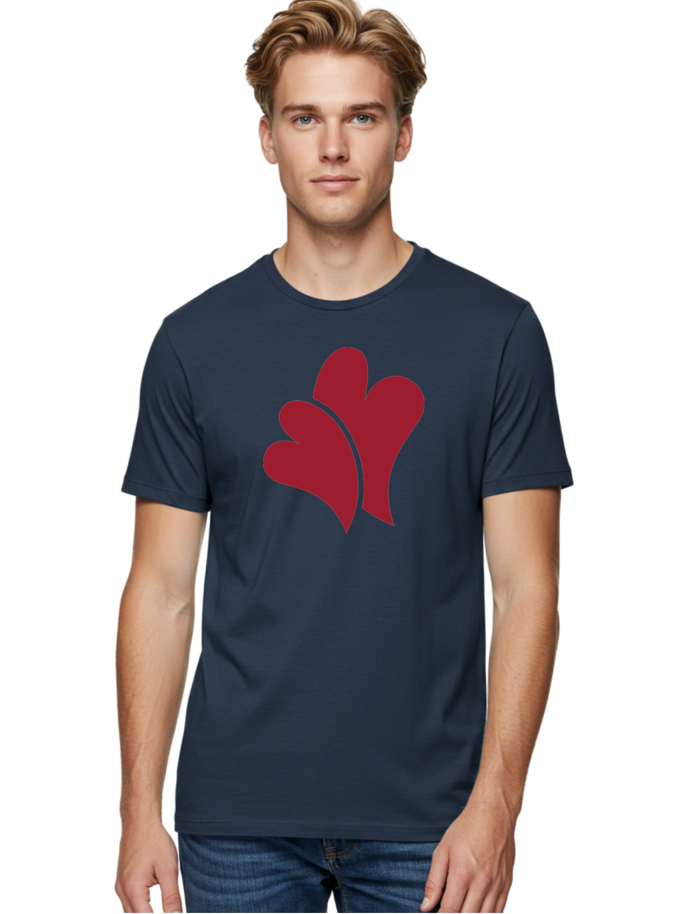 Three-Hearts-1 Men'S Graphic Tee, 100% Cotton, Comfortable Casual Summer Wear, Machine Washable, Three Red Hearts, Love Symbol, Heart Design, Red Color Scheme, Minimalist Art, Simple Shapes, Heart Illustration, Abstract Hearts, Symbol Of Love, Aad252 26