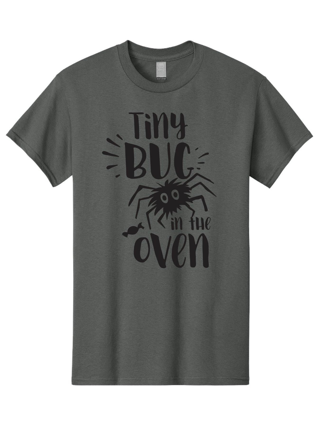 Tiny-Bug-In-The-Oven Men'S Graphic Tee, 100% Cotton, Comfortable Casual Summer Wear, Machine Washable, Funny Black Spider, Tiny Bug In The Oven Phrase, Quirky Kitchen Humor, Baked Goods, Playful, Cute, Cartoon-Style, Baking, Oven, Cooking Aad257 5