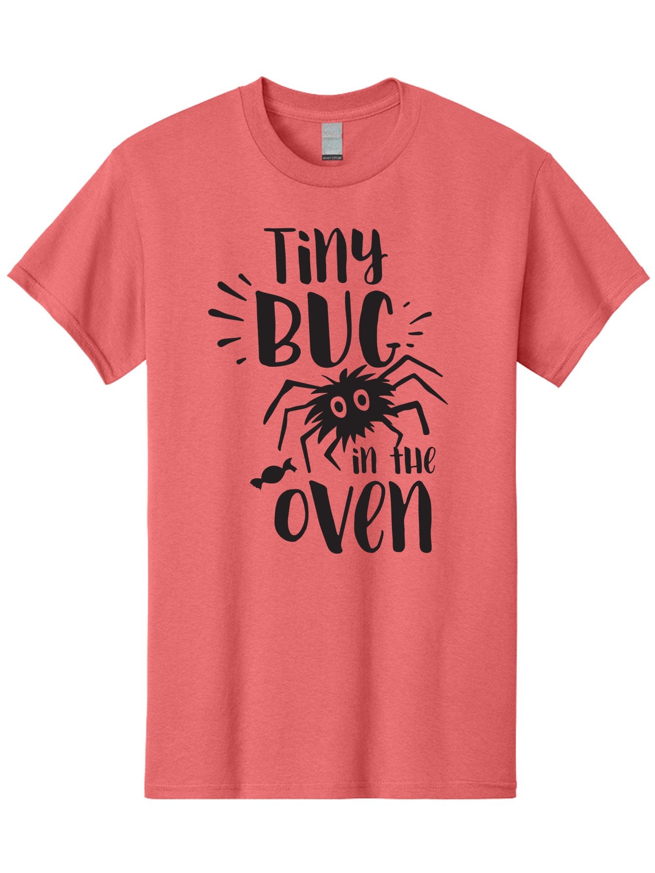 Tiny-Bug-In-The-Oven Men'S Graphic Tee, 100% Cotton, Comfortable Casual Summer Wear, Machine Washable, Funny Black Spider, Tiny Bug In The Oven Phrase, Quirky Kitchen Humor, Baked Goods, Playful, Cute, Cartoon-Style, Baking, Oven, Cooking Aad257 9
