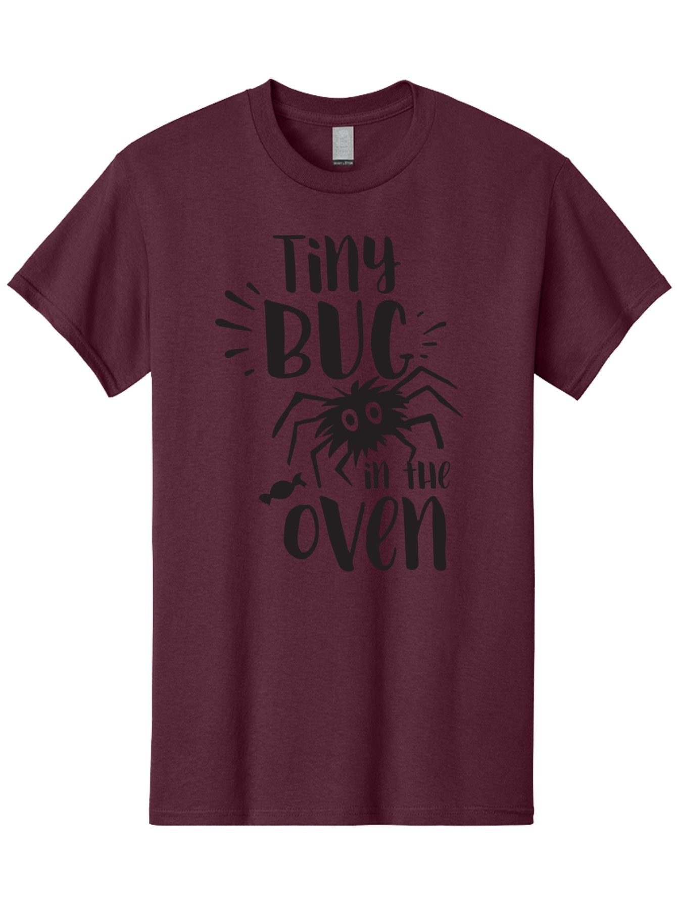 Tiny-Bug-In-The-Oven Men'S Graphic Tee, 100% Cotton, Comfortable Casual Summer Wear, Machine Washable, Funny Black Spider, Tiny Bug In The Oven Phrase, Quirky Kitchen Humor, Baked Goods, Playful, Cute, Cartoon-Style, Baking, Oven, Cooking Aad257 4