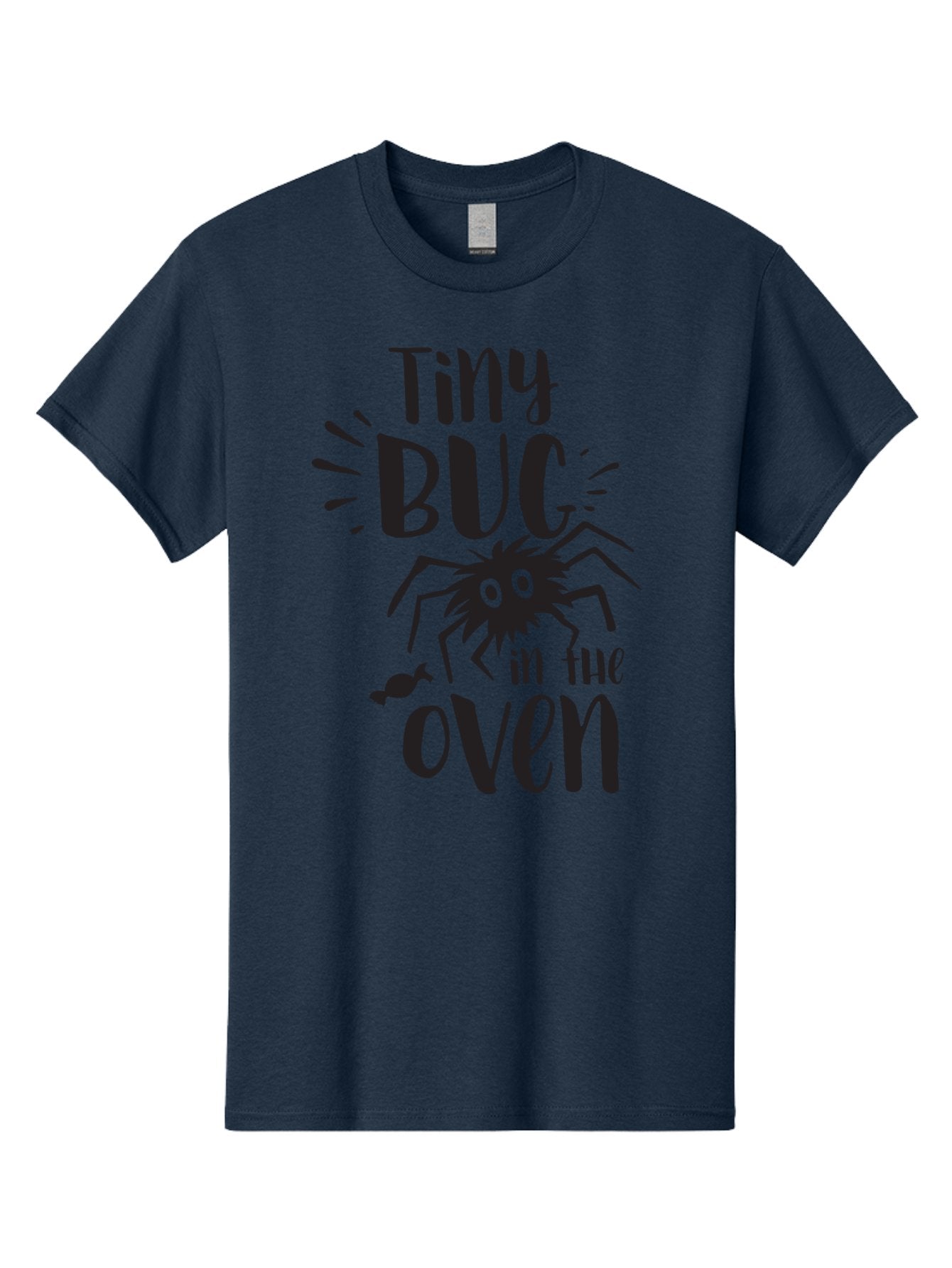 Tiny-Bug-In-The-Oven Men'S Graphic Tee, 100% Cotton, Comfortable Casual Summer Wear, Machine Washable, Funny Black Spider, Tiny Bug In The Oven Phrase, Quirky Kitchen Humor, Baked Goods, Playful, Cute, Cartoon-Style, Baking, Oven, Cooking Aad257 15