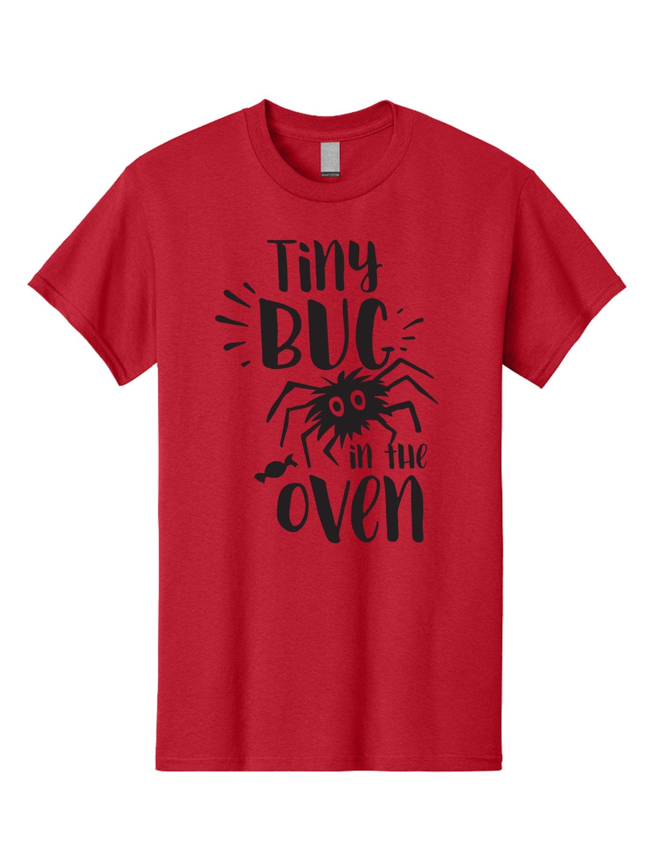 Tiny-Bug-In-The-Oven Men'S Graphic Tee, 100% Cotton, Comfortable Casual Summer Wear, Machine Washable, Funny Black Spider, Tiny Bug In The Oven Phrase, Quirky Kitchen Humor, Baked Goods, Playful, Cute, Cartoon-Style, Baking, Oven, Cooking Aad257 7