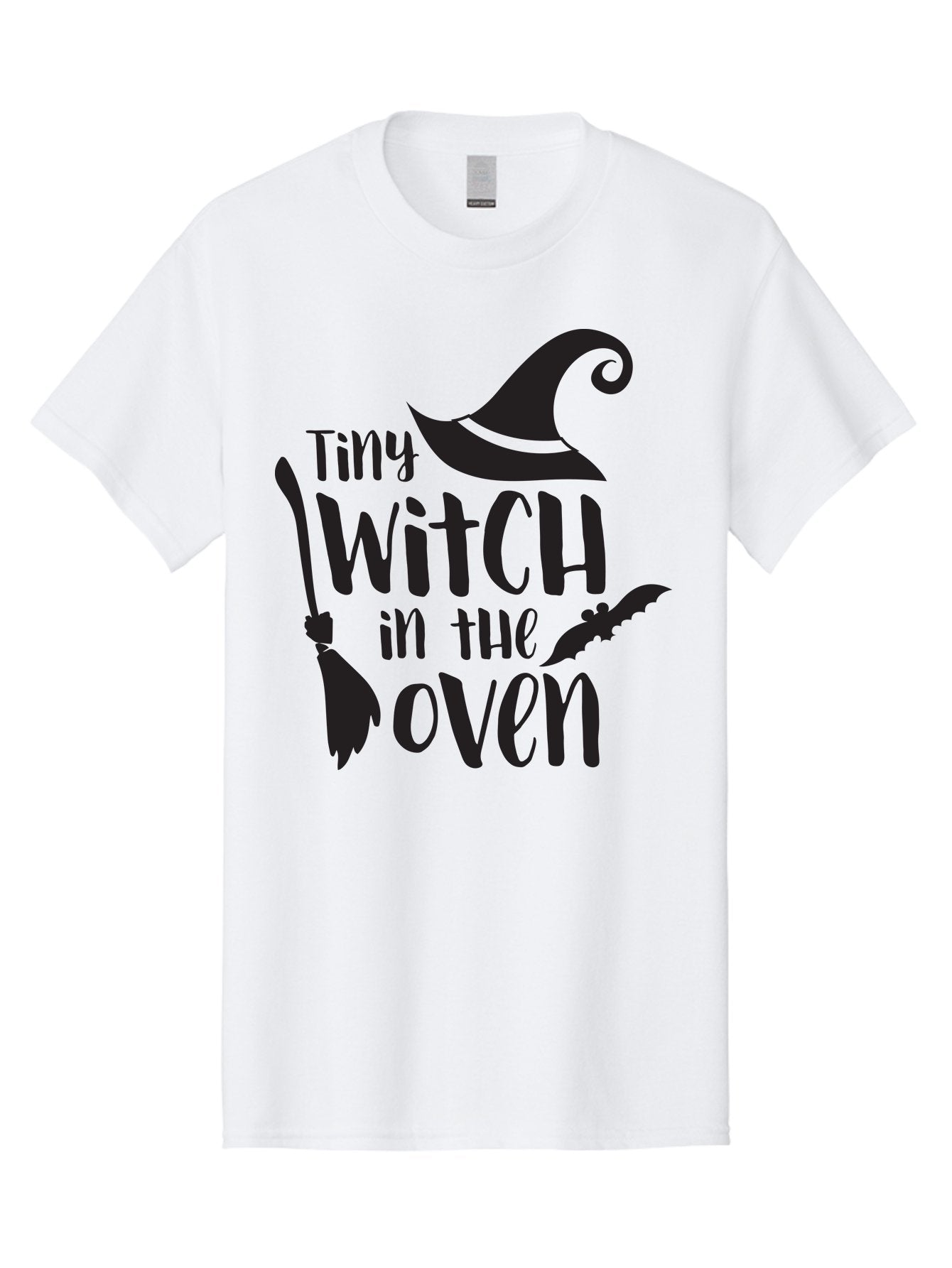 Tiny-Witch-In-The-Oven Men'S Graphic Tee, 100% Cotton, Comfortable Casual Summer Wear, Machine Washable, Halloween Quote, Funny Pregnancy Announcement, Tiny Witch, Broomstick, Witch Hat, Bats, Pregnancy Reveal, Halloween Pregnancy, Aad258 14