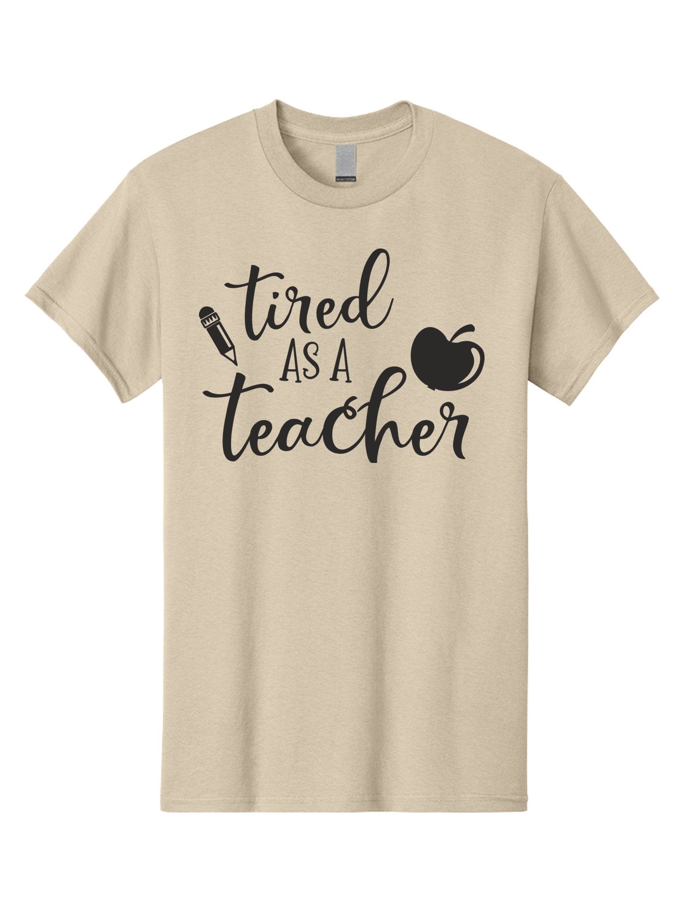 Tired-As-A-Teacher Men'S Graphic Tee, 100% Cotton, Comfortable Casual Summer Wear, Machine Washable, Tired As A Teacher, Teacher Quote, Funny Teacher Quote, Teacher Humor, Teacher Quotes, Apple, Pencil, Teacher Life Aad259 11