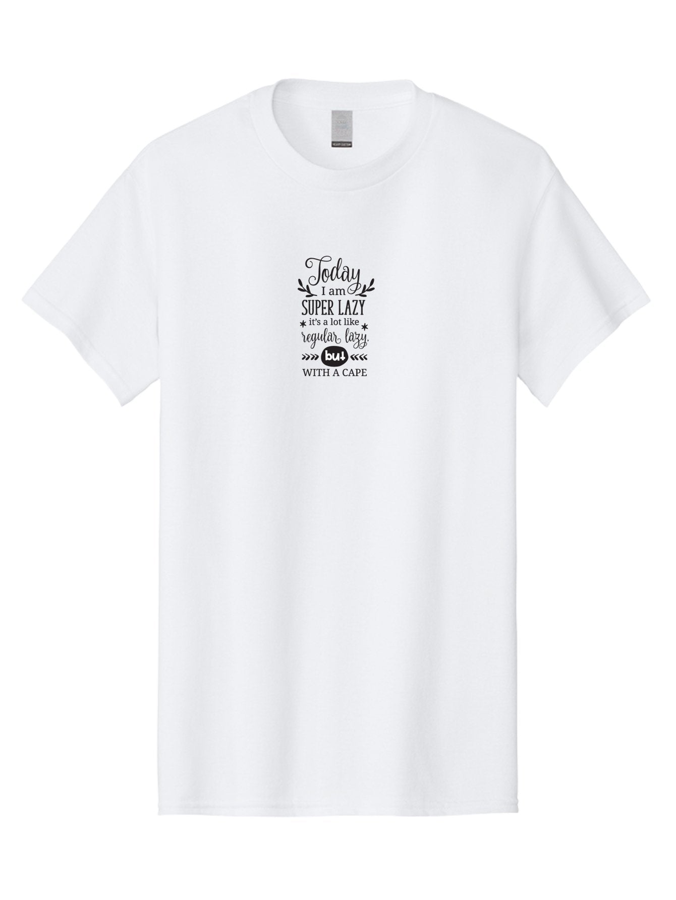 Today-I-Am-Super-Lazy Men'S Graphic Tee, 100% Cotton, Comfortable Casual Summer Wear, Machine Washable, Funny Quote, Lazy Day, Humorous Saying, Witty Phrase, Sarcastic Humor, Cape, Lazy With A Twist, Playful Text, Amusing Graphic Aad263 5