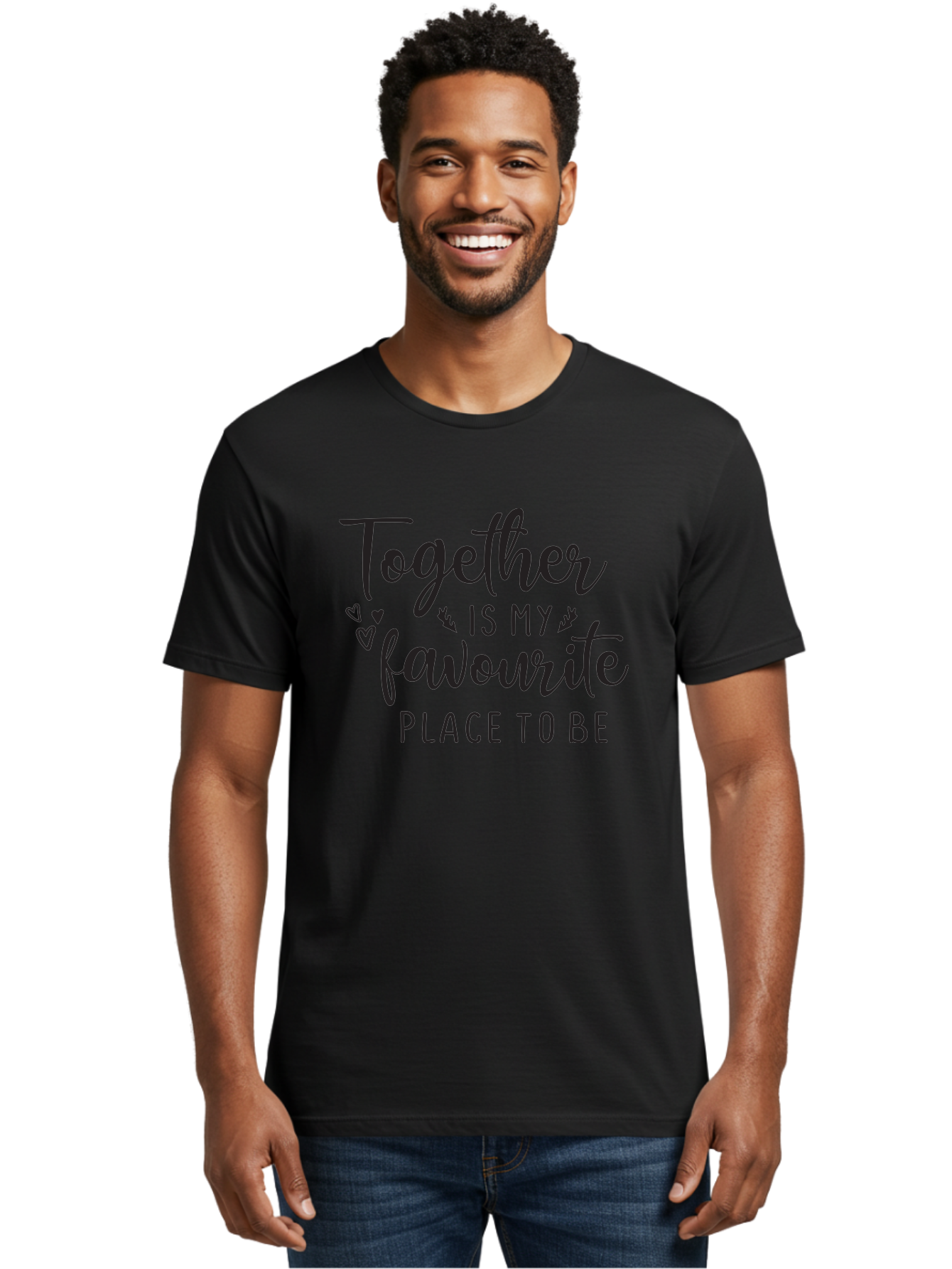 Together-Is-My-Favourite-Place-To-Be Men'S Graphic Tee, 100% Cotton, Comfortable Casual Summer Wear, Machine Washable, Together Forever, Love Quotes, Couple Goals, Romantic Quotes, Heartwarming Phrases, Togetherness, Relationship Quotes, Aad265 20