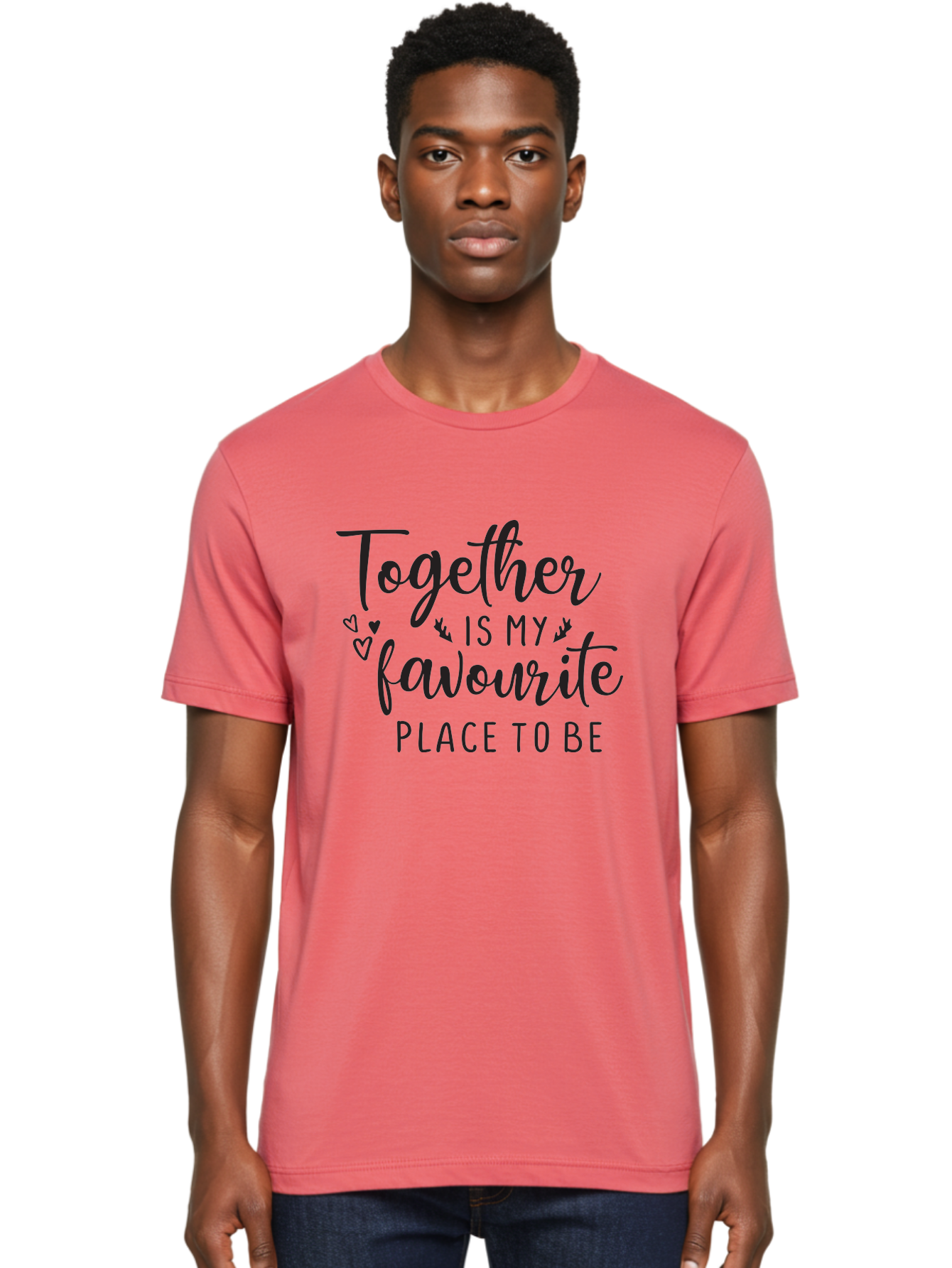 Together-Is-My-Favourite-Place-To-Be Men'S Graphic Tee, 100% Cotton, Comfortable Casual Summer Wear, Machine Washable, Together Forever, Love Quotes, Couple Goals, Romantic Quotes, Heartwarming Phrases, Togetherness, Relationship Quotes, Aad265 16