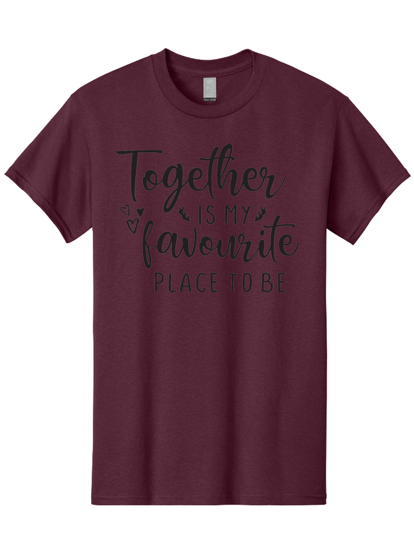 Together-Is-My-Favourite-Place-To-Be Men'S Graphic Tee, 100% Cotton, Comfortable Casual Summer Wear, Machine Washable, Together Forever, Love Quotes, Couple Goals, Romantic Quotes, Heartwarming Phrases, Togetherness, Relationship Quotes, Aad265 5
