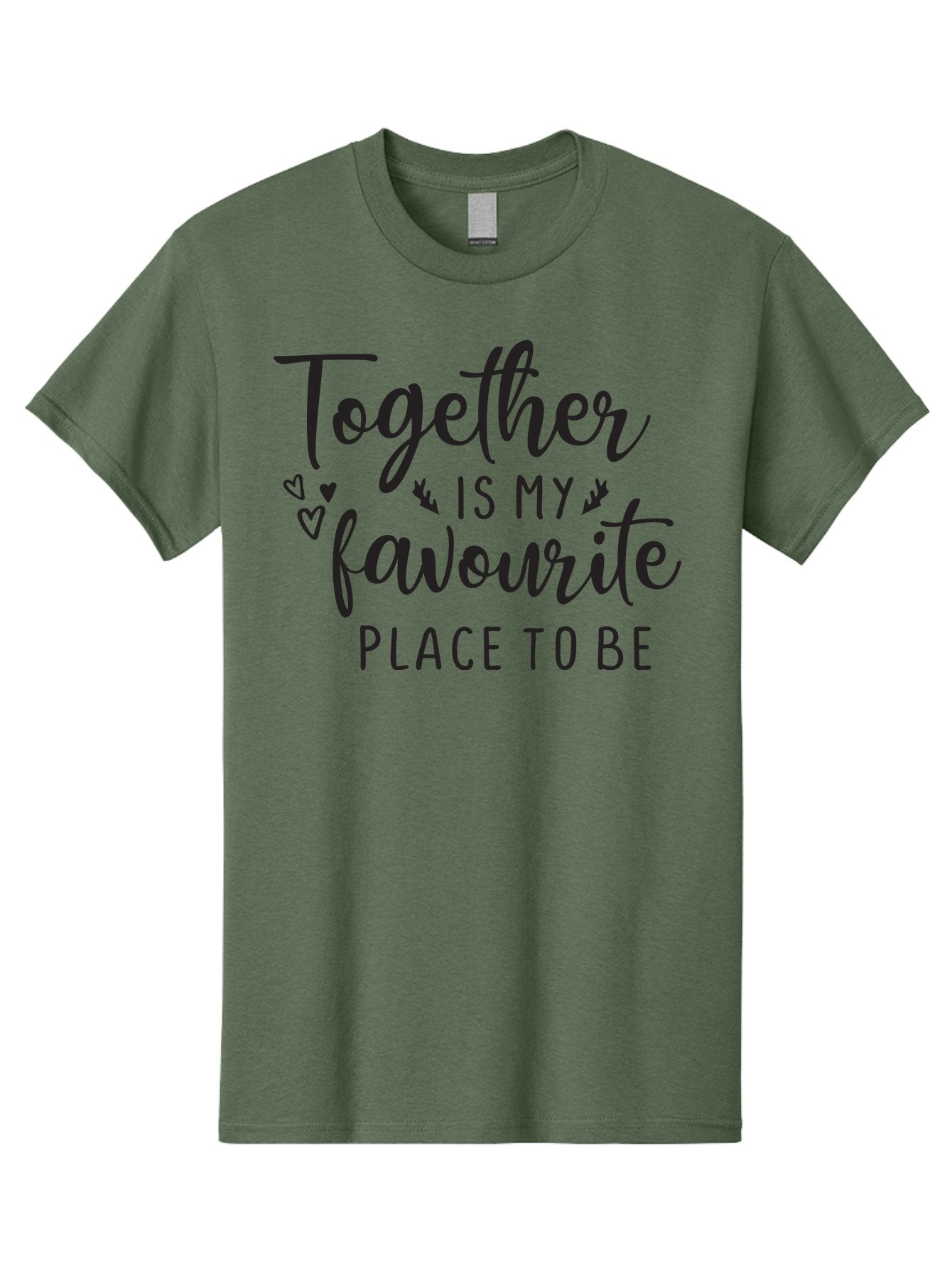 Together-Is-My-Favourite-Place-To-Be Men'S Graphic Tee, 100% Cotton, Comfortable Casual Summer Wear, Machine Washable, Together Forever, Love Quotes, Couple Goals, Romantic Quotes, Heartwarming Phrases, Togetherness, Relationship Quotes, Aad265 3