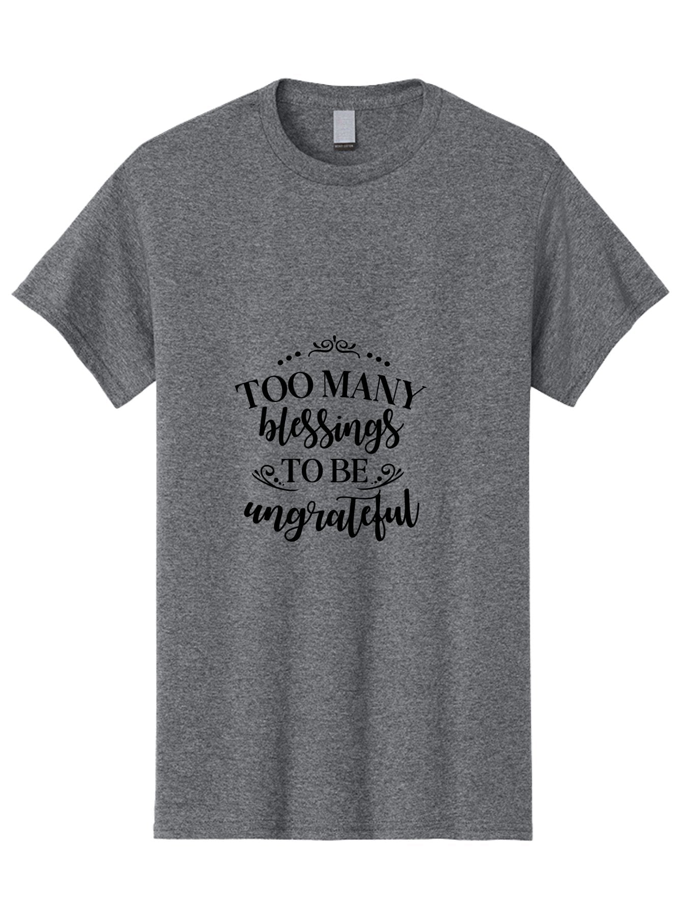 Too-Many-Blessings Men'S Graphic Tee, 100% Cotton, Comfortable Casual Summer Wear, Machine Washable, Inspirational Quote, Gratitude, Positivity, Blessings, Motivational Phrase, Too Many Blessings To Be Ungrateful, Black Text On Green Aad266 8