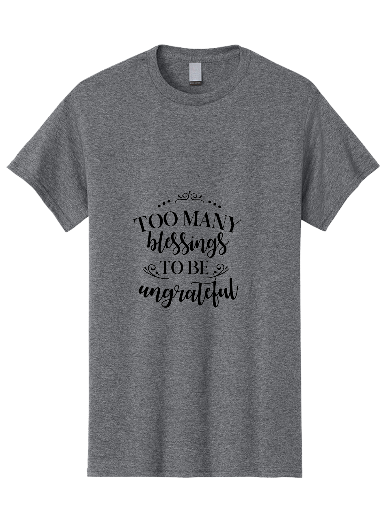 Too-Many-Blessings Men'S Graphic Tee, 100% Cotton, Comfortable Casual Summer Wear, Machine Washable, Inspirational Quote, Gratitude, Positivity, Blessings, Motivational Phrase, Too Many Blessings To Be Ungrateful, Black Text On Green Aad266 11