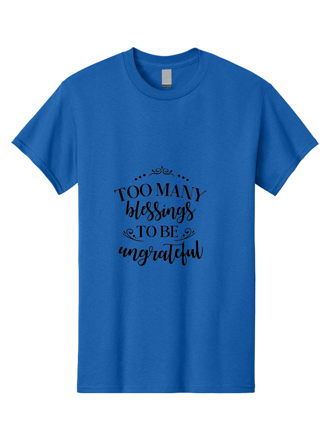 Too-Many-Blessings Men'S Graphic Tee, 100% Cotton, Comfortable Casual Summer Wear, Machine Washable, Inspirational Quote, Gratitude, Positivity, Blessings, Motivational Phrase, Too Many Blessings To Be Ungrateful, Black Text On Green Aad266 7
