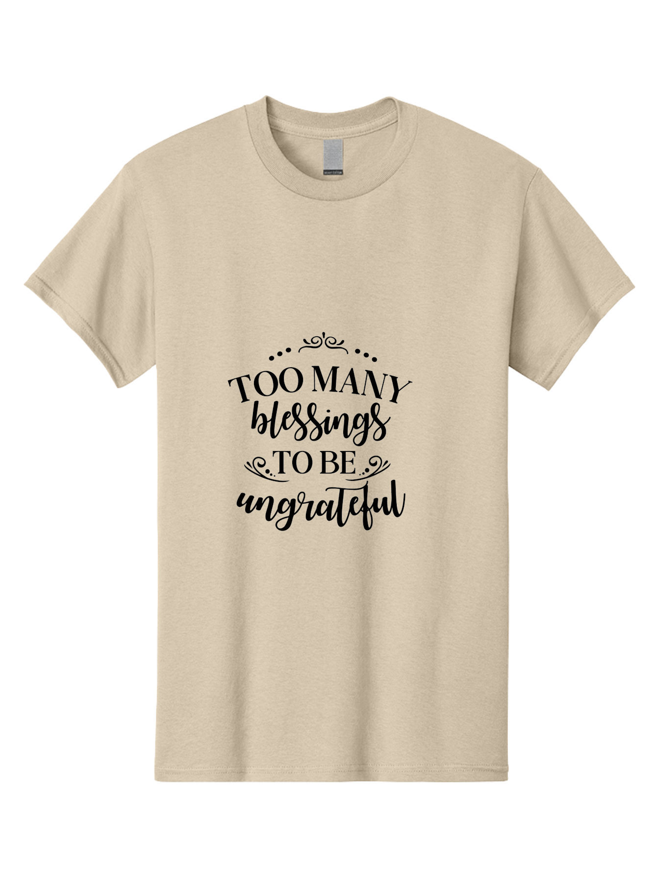 Too-Many-Blessings Men'S Graphic Tee, 100% Cotton, Comfortable Casual Summer Wear, Machine Washable, Inspirational Quote, Gratitude, Positivity, Blessings, Motivational Phrase, Too Many Blessings To Be Ungrateful, Black Text On Green Aad266 13