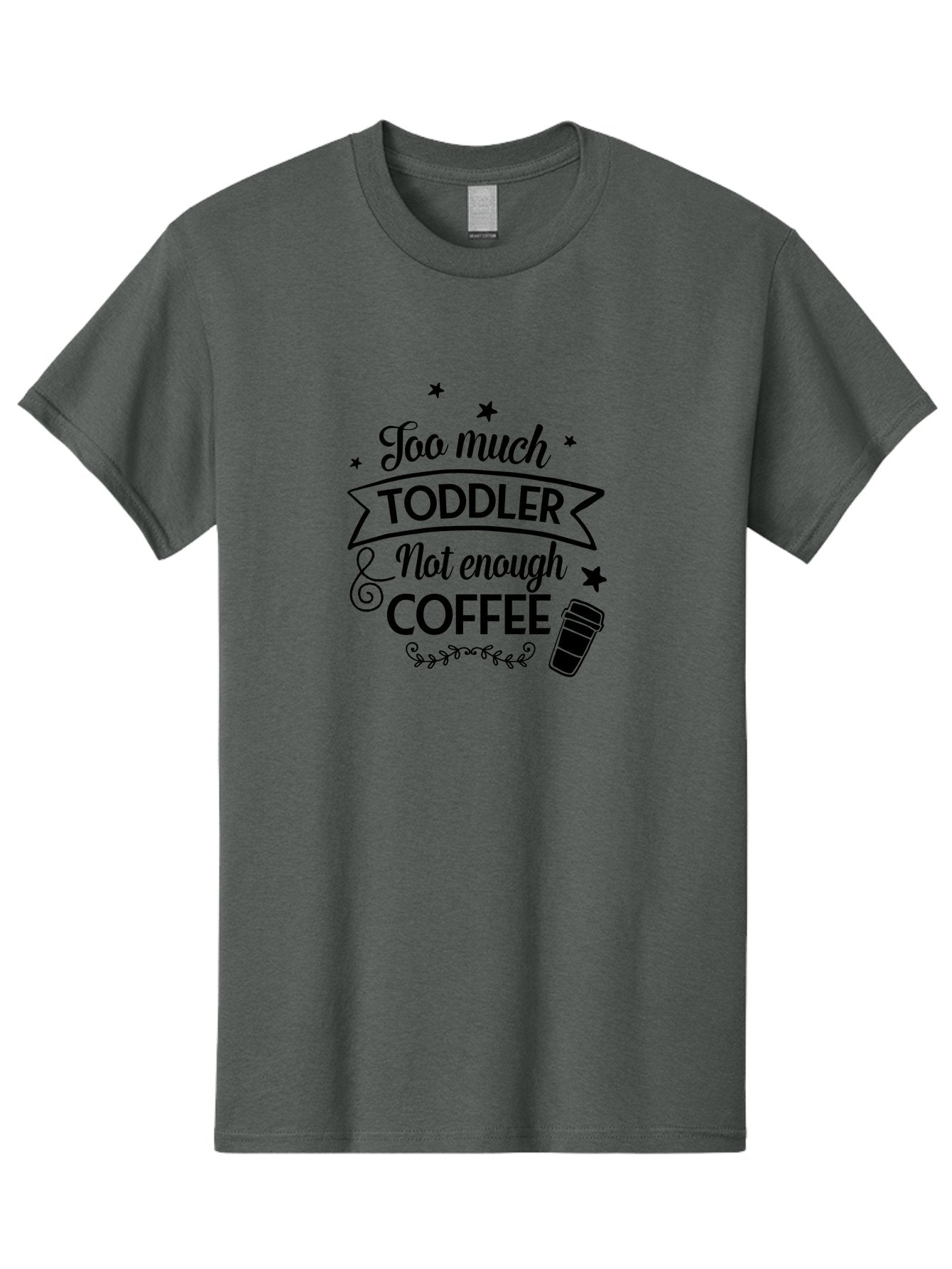 Too-Much-Toddler-Not-Enough-Coffee Men'S Graphic Tee, 100% Cotton, Comfortable Casual Summer Wear, Machine Washable, Funny Quote, Parenting Humor, Coffee Lover, Toddler Life, Mom Quote, Coffee Cup, Playful Design, Parenting Struggles, Aad267 7