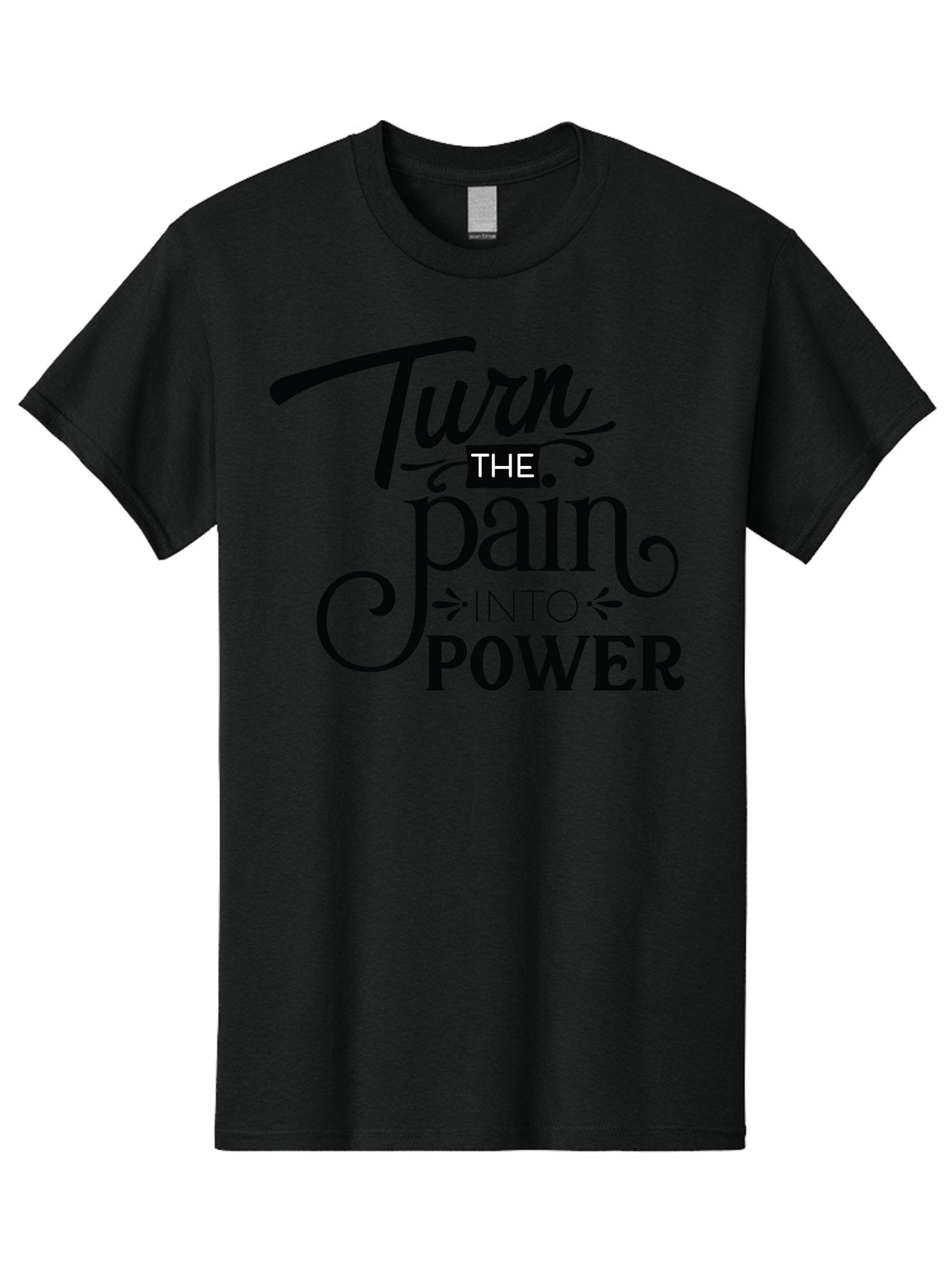 Turn-The-Pain-Into-Power Men'S Graphic Tee, 100% Cotton, Comfortable Casual Summer Wear, Machine Washable, Motivational Quote, Inspirational Phrase, Overcoming Adversity, Inner Strength, Personal Growth, Empowerment, Mental Toughness, Aad274 15