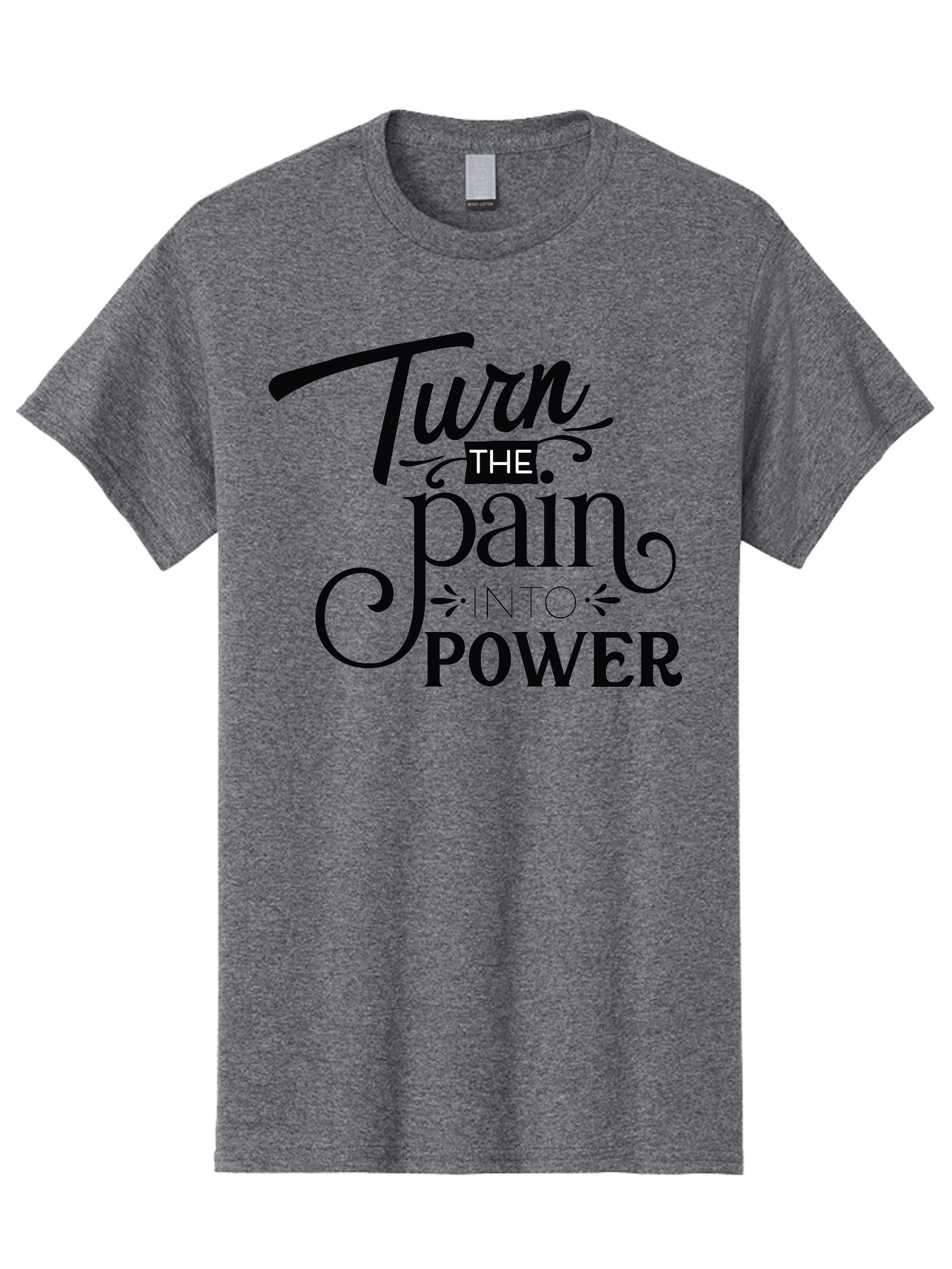 Turn-The-Pain-Into-Power Men'S Graphic Tee, 100% Cotton, Comfortable Casual Summer Wear, Machine Washable, Motivational Quote, Inspirational Phrase, Overcoming Adversity, Inner Strength, Personal Growth, Empowerment, Mental Toughness, Aad274 13