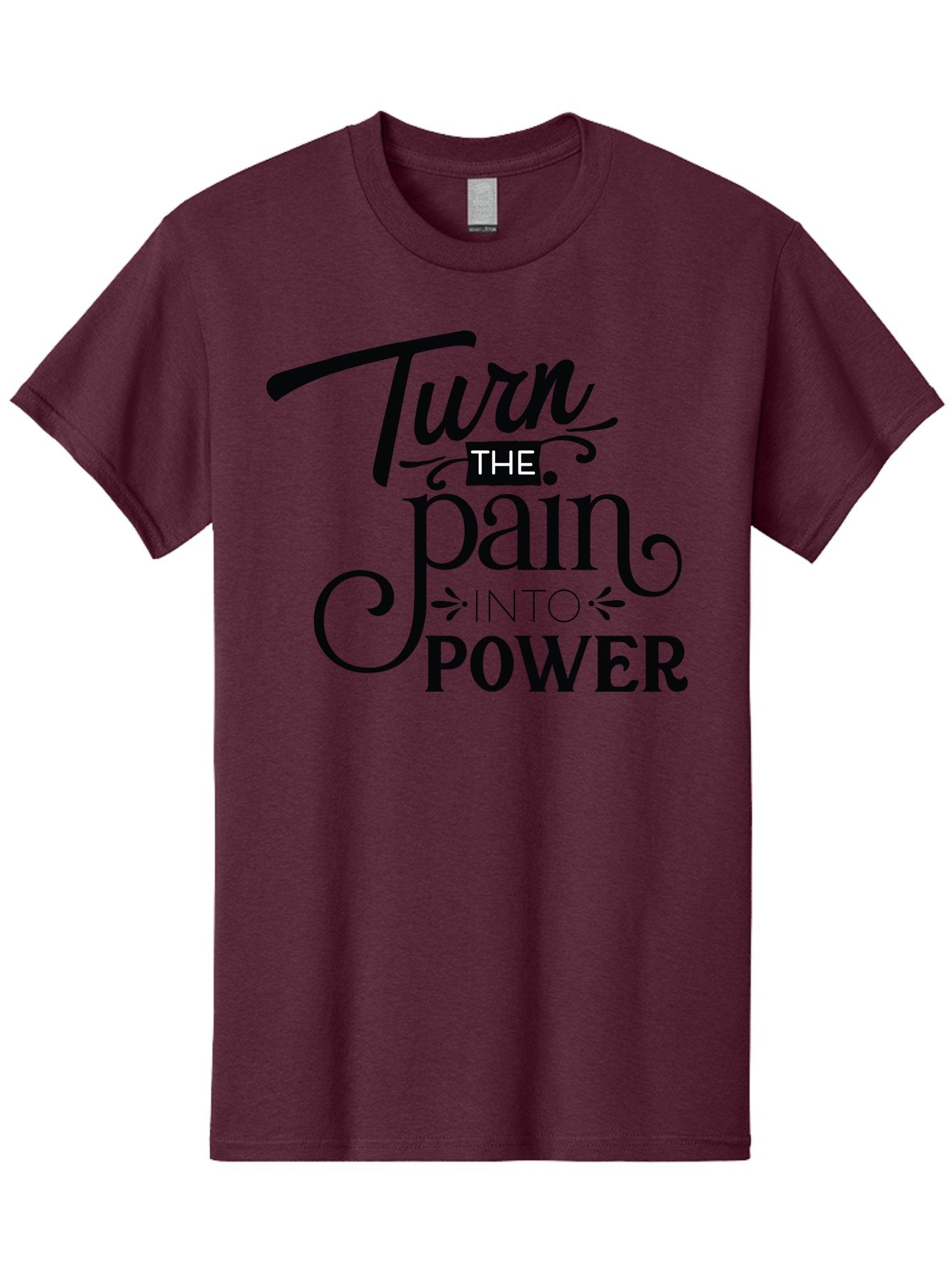 Turn-The-Pain-Into-Power Men'S Graphic Tee, 100% Cotton, Comfortable Casual Summer Wear, Machine Washable, Motivational Quote, Inspirational Phrase, Overcoming Adversity, Inner Strength, Personal Growth, Empowerment, Mental Toughness, Aad274 13