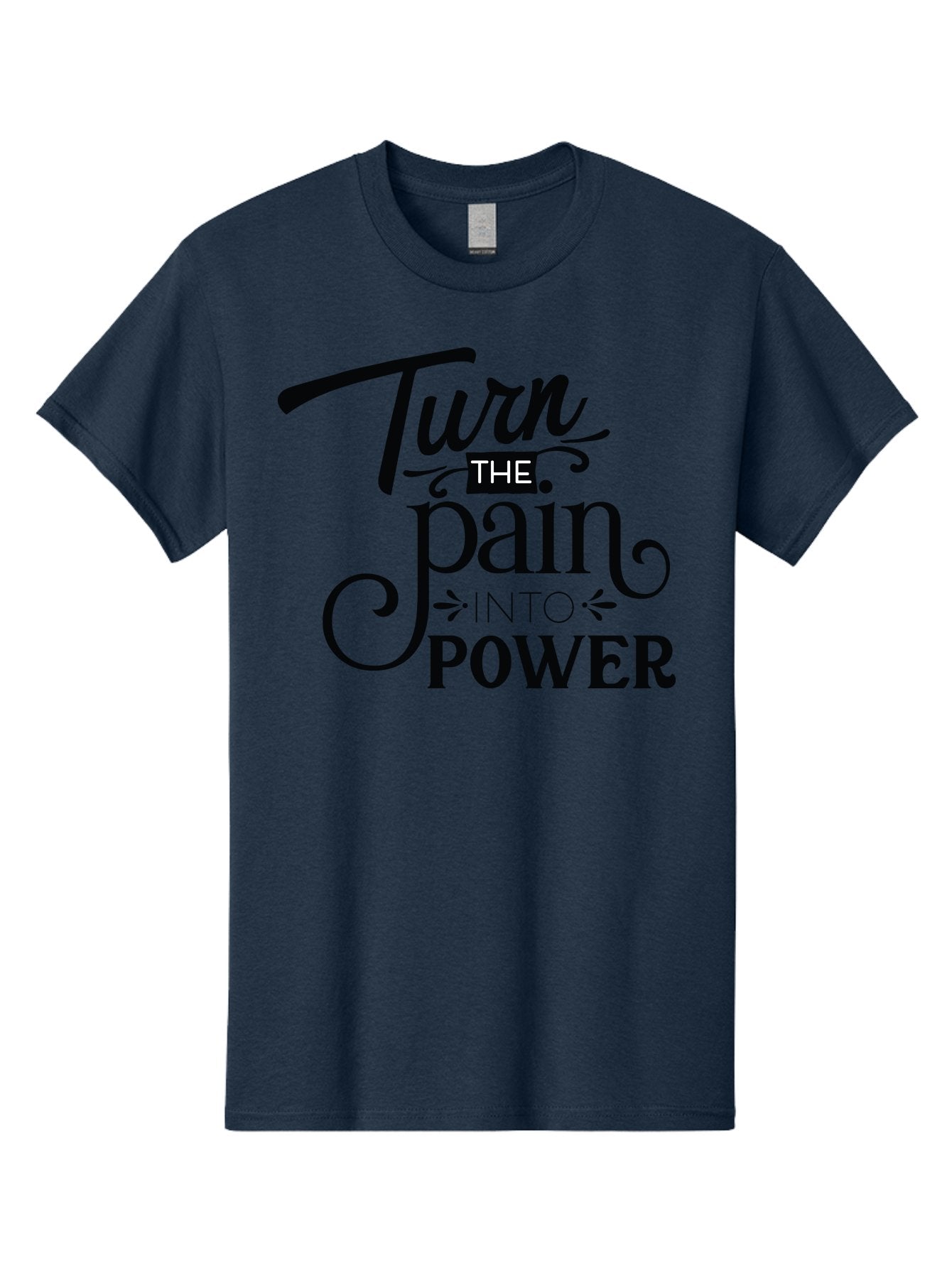 Turn-The-Pain-Into-Power Men'S Graphic Tee, 100% Cotton, Comfortable Casual Summer Wear, Machine Washable, Motivational Quote, Inspirational Phrase, Overcoming Adversity, Inner Strength, Personal Growth, Empowerment, Mental Toughness, Aad274 5