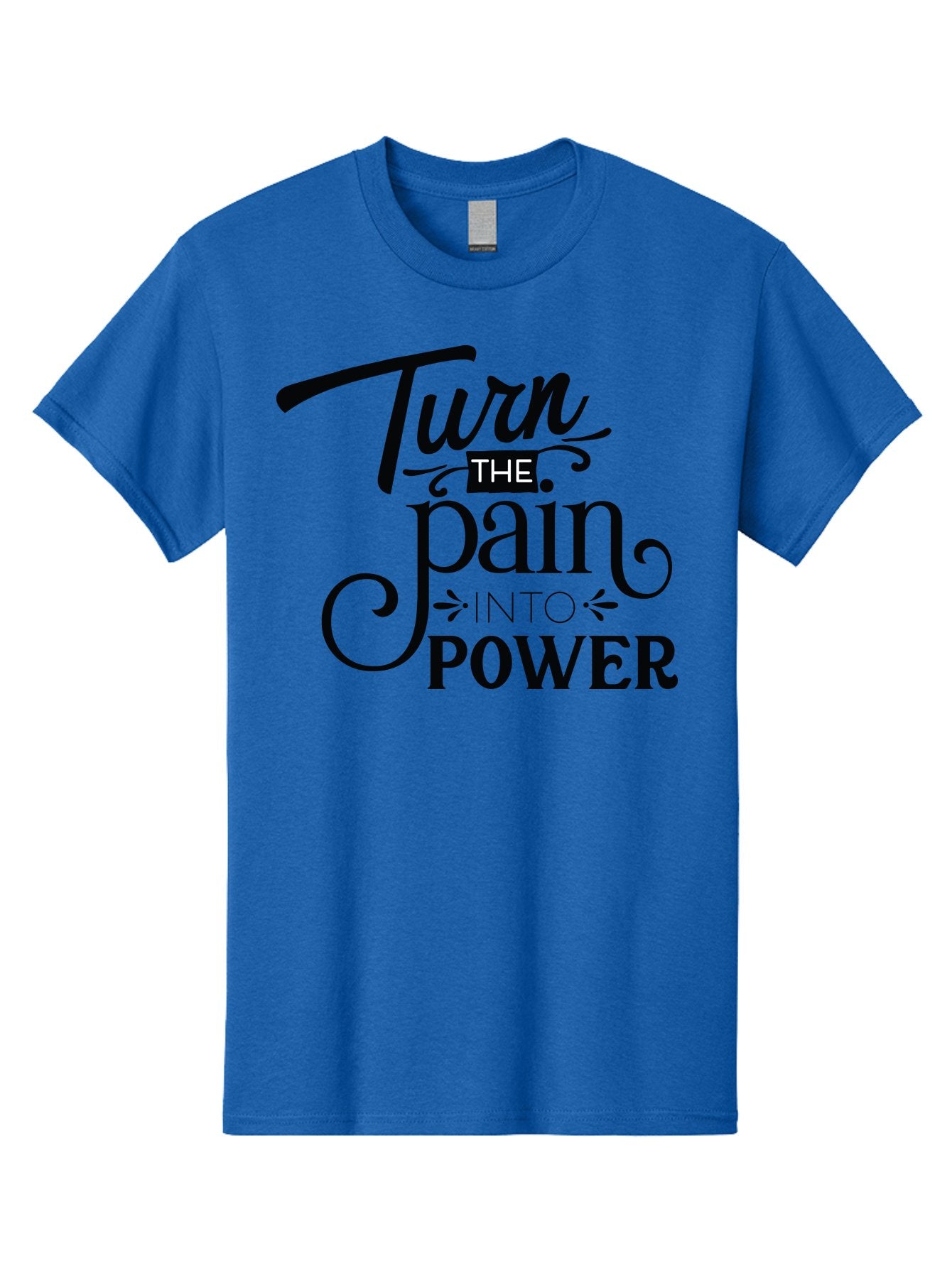 Turn-The-Pain-Into-Power Men'S Graphic Tee, 100% Cotton, Comfortable Casual Summer Wear, Machine Washable, Motivational Quote, Inspirational Phrase, Overcoming Adversity, Inner Strength, Personal Growth, Empowerment, Mental Toughness, Aad274 10