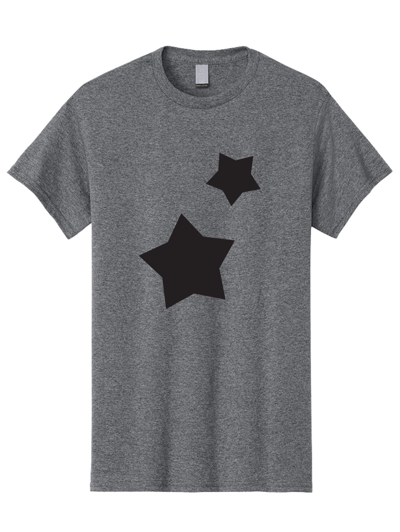 Two-Black-Stars Men'S Graphic Tee, 100% Cotton, Comfortable Casual Summer Wear, Machine Washable, Star Silhouettes, Black Stars, Simple Shapes, Minimalist Design, Abstract Art, Celestial Theme, Graphic Elements, Creative Design Aad275 11
