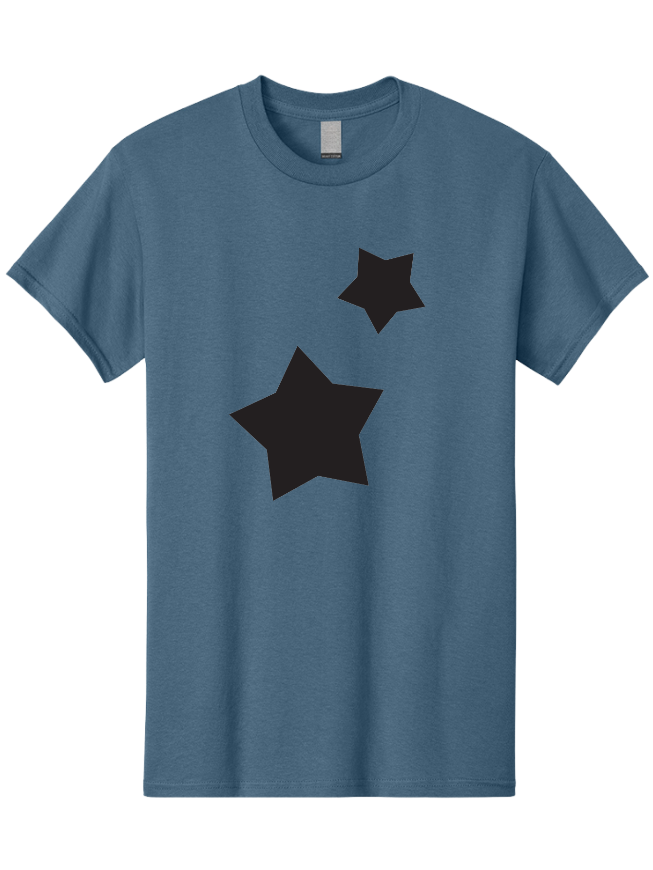 Two-Black-Stars Men'S Graphic Tee, 100% Cotton, Comfortable Casual Summer Wear, Machine Washable, Star Silhouettes, Black Stars, Simple Shapes, Minimalist Design, Abstract Art, Celestial Theme, Graphic Elements, Creative Design Aad275 11