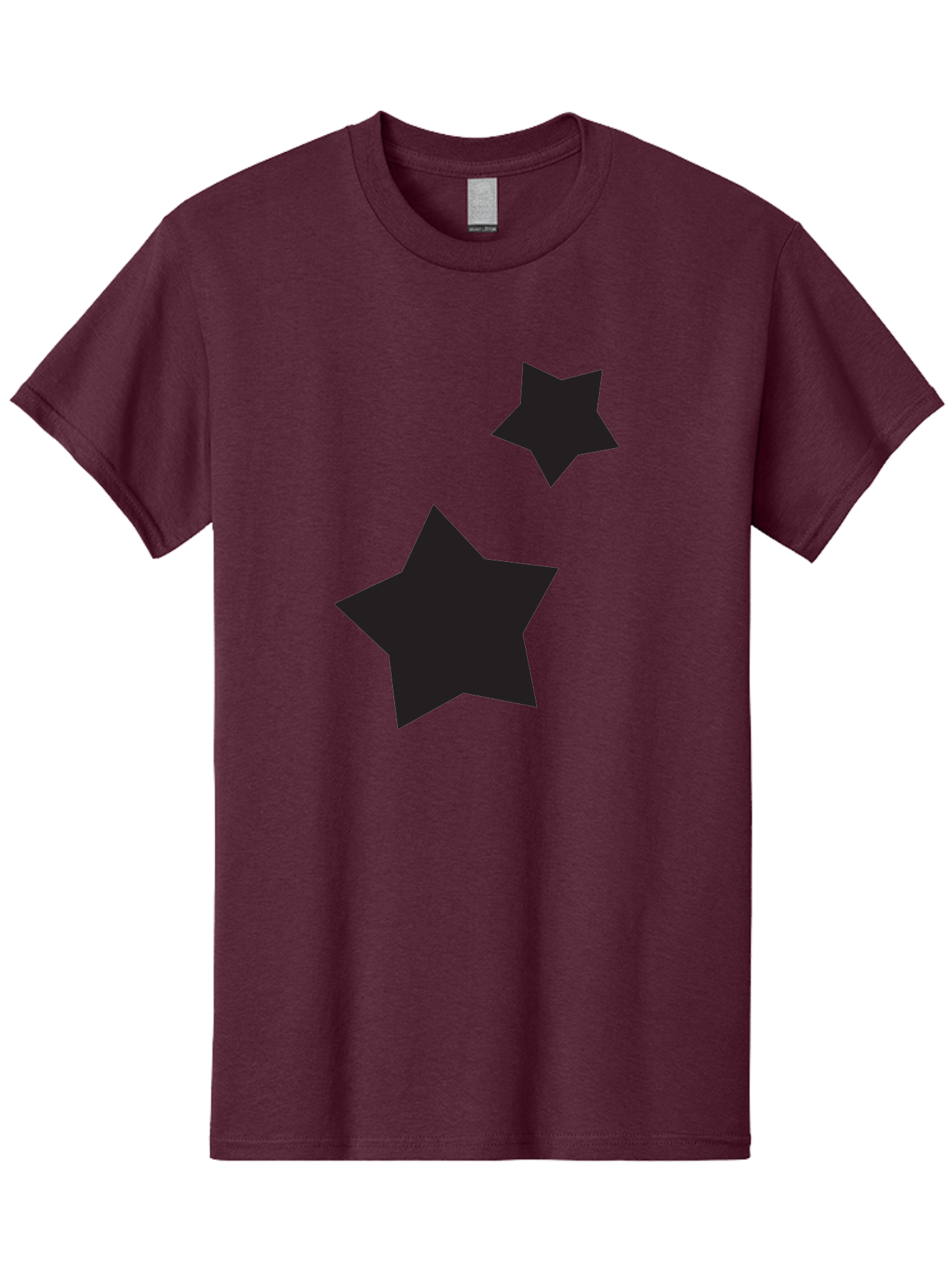 Two-Black-Stars Men'S Graphic Tee, 100% Cotton, Comfortable Casual Summer Wear, Machine Washable, Star Silhouettes, Black Stars, Simple Shapes, Minimalist Design, Abstract Art, Celestial Theme, Graphic Elements, Creative Design Aad275 21