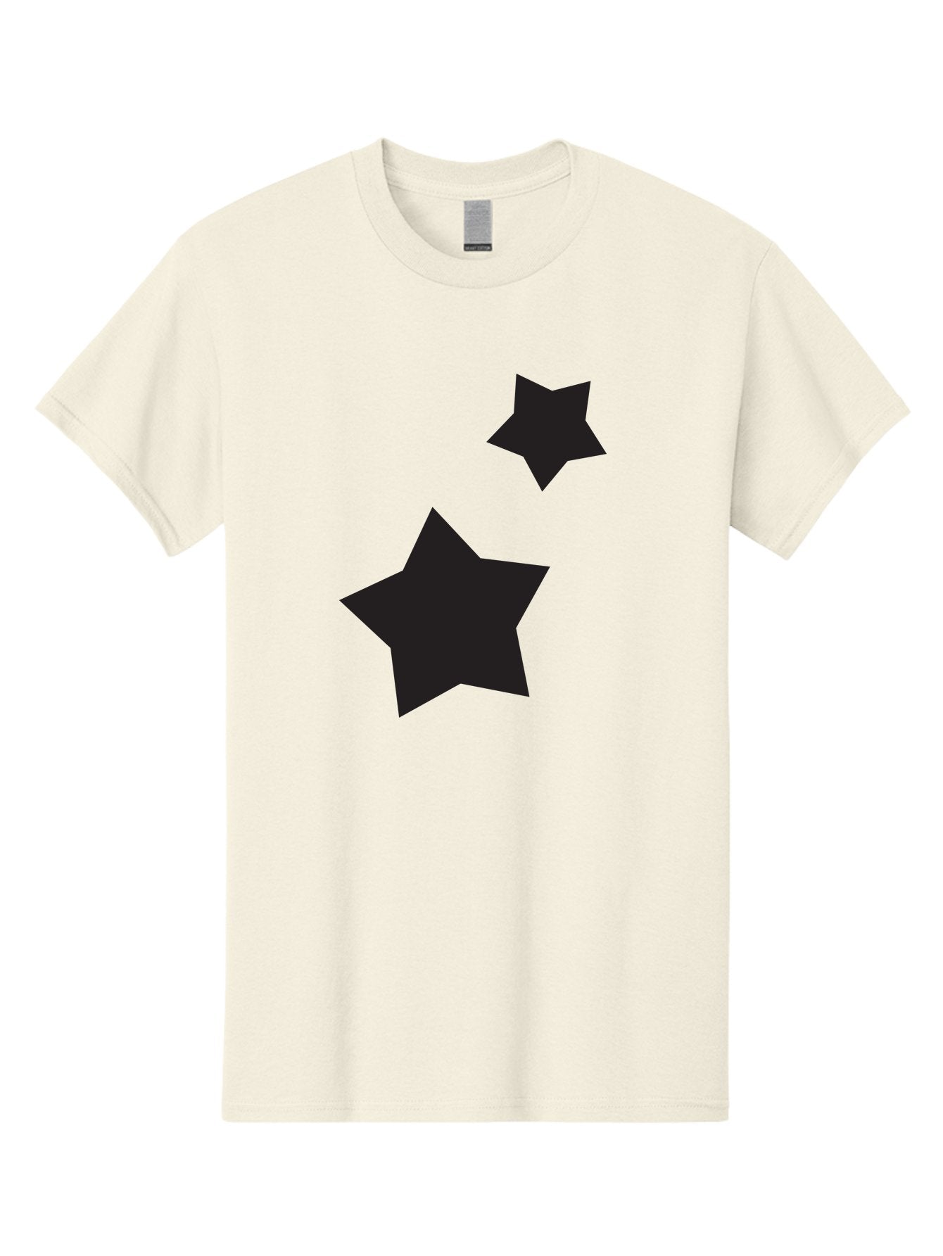 Two-Black-Stars Men'S Graphic Tee, 100% Cotton, Comfortable Casual Summer Wear, Machine Washable, Star Silhouettes, Black Stars, Simple Shapes, Minimalist Design, Abstract Art, Celestial Theme, Graphic Elements, Creative Design Aad275 10