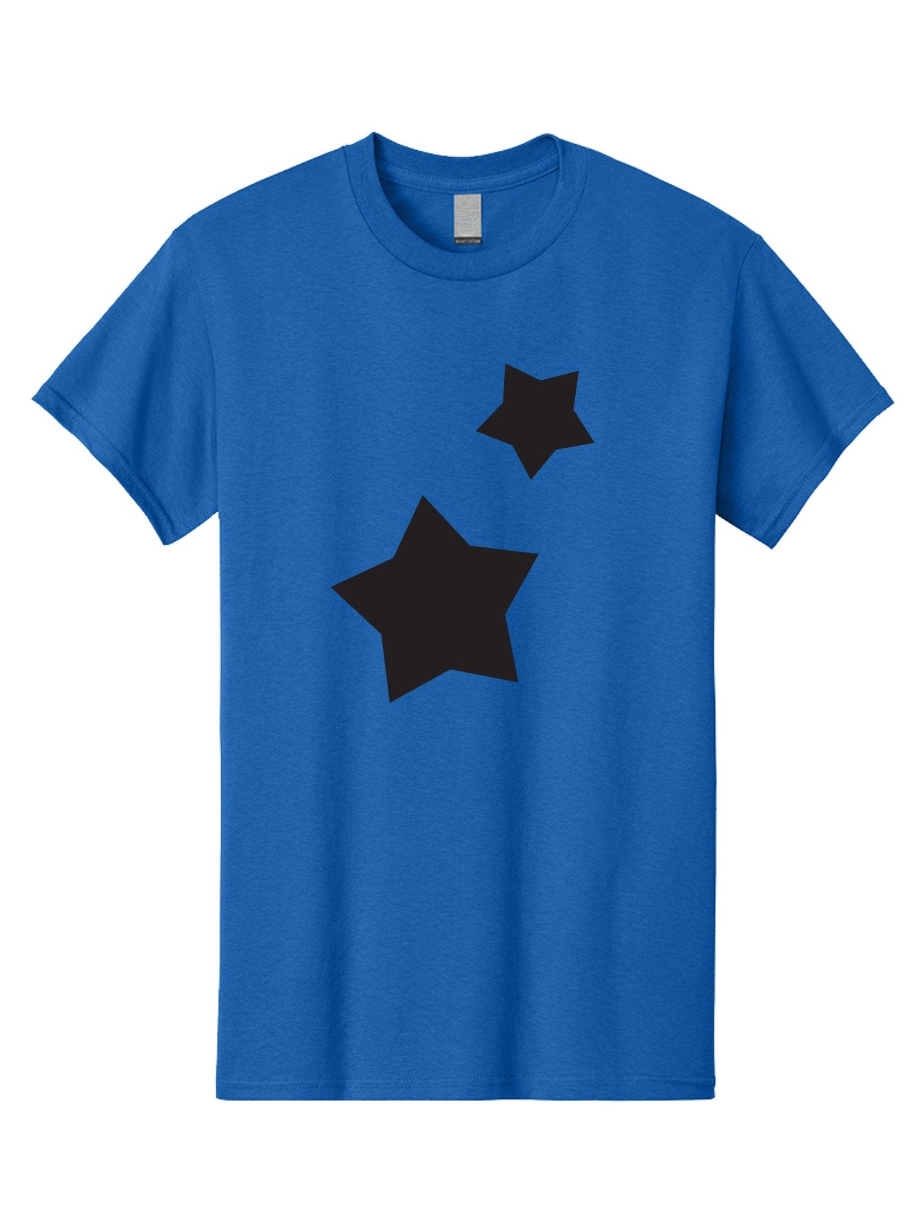 Two-Black-Stars Men'S Graphic Tee, 100% Cotton, Comfortable Casual Summer Wear, Machine Washable, Star Silhouettes, Black Stars, Simple Shapes, Minimalist Design, Abstract Art, Celestial Theme, Graphic Elements, Creative Design Aad275 14