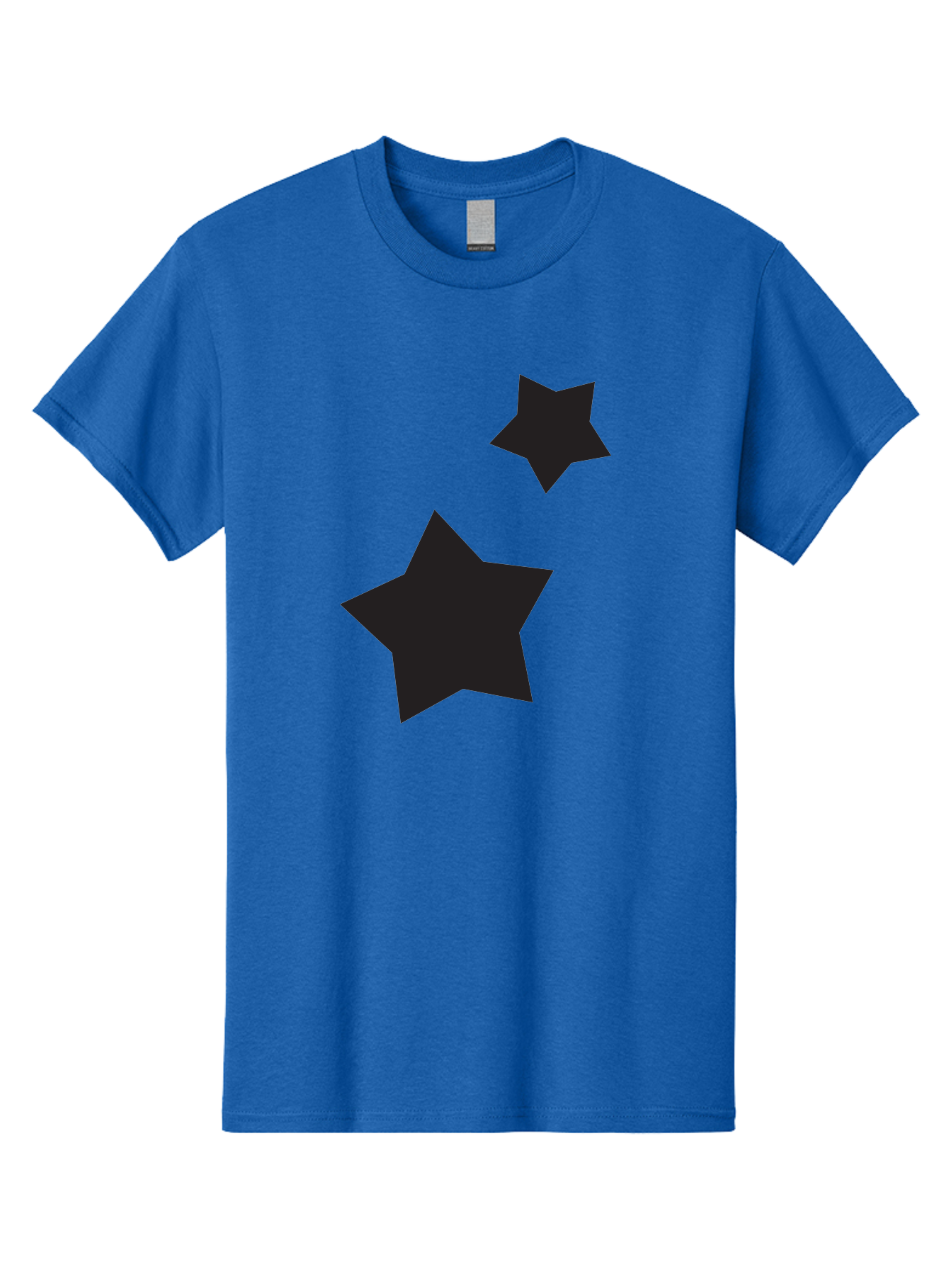 Two-Black-Stars Men'S Graphic Tee, 100% Cotton, Comfortable Casual Summer Wear, Machine Washable, Star Silhouettes, Black Stars, Simple Shapes, Minimalist Design, Abstract Art, Celestial Theme, Graphic Elements, Creative Design Aad275 3