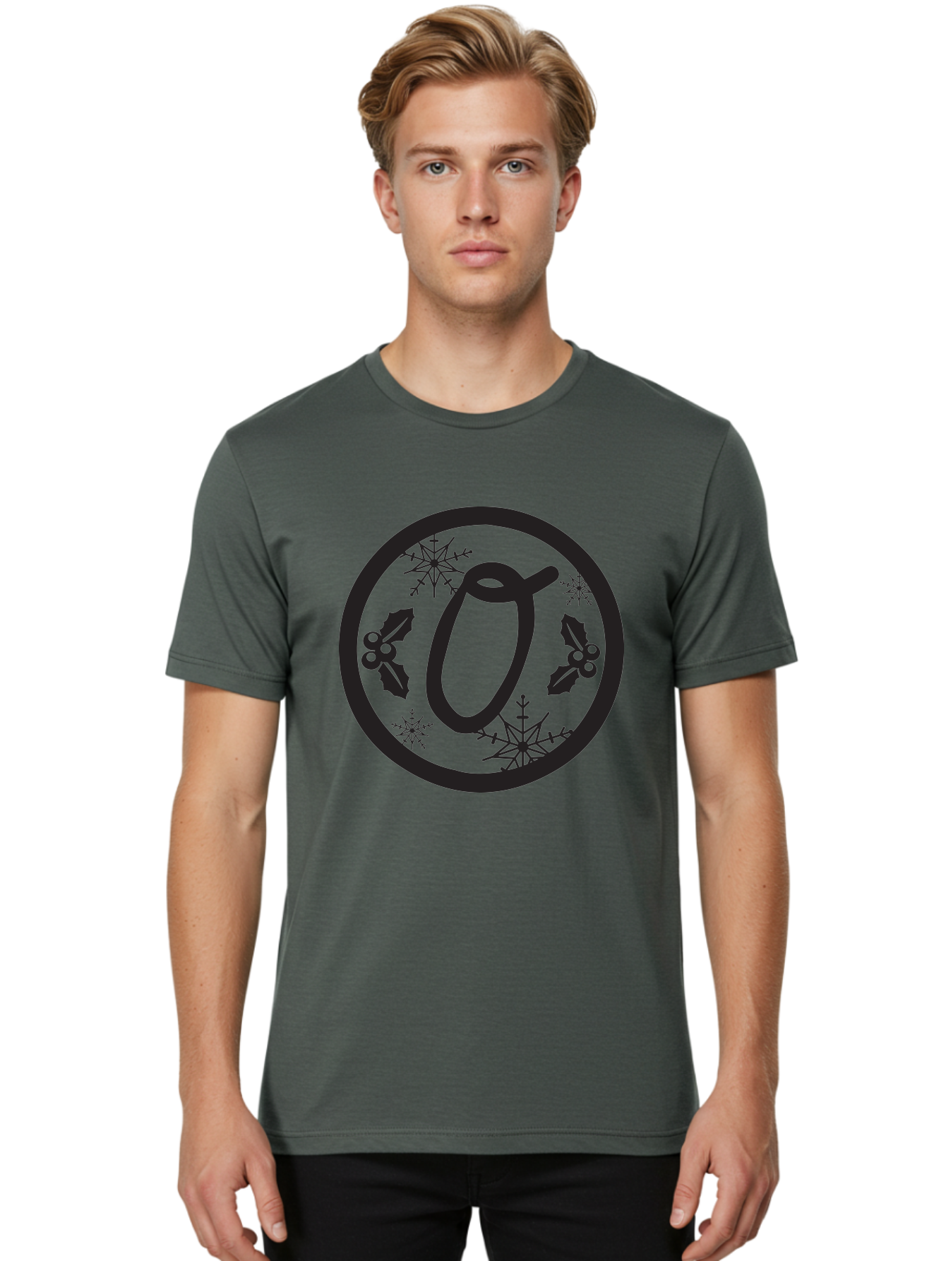 U-Ornament Men'S Graphic Tee, 100% Cotton, Comfortable Casual Summer Wear, Machine Washable, Christmas Ornaments, Festive Decorations, Holiday Symbols, Snowflakes, Holly Leaves, Winter Wonderland, Seasonal Decor Aad277 6