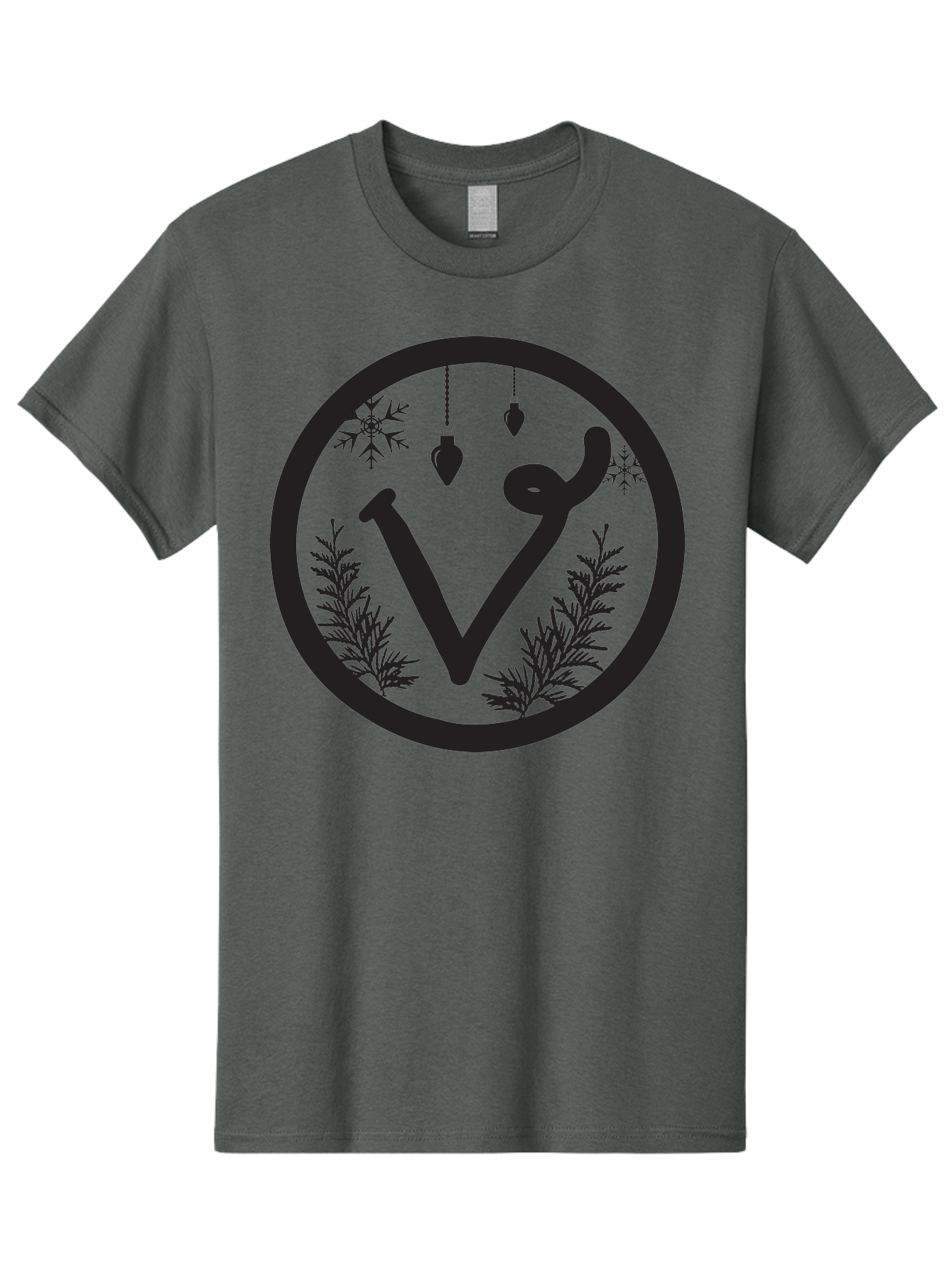 V-Rune-Symbol Men'S Graphic Tee, 100% Cotton, Comfortable Casual Summer Wear, Machine Washable, V Rune Symbol, Norse Mythology, Ancient Runes, Mystical Symbols, Winter Solstice, Snowflakes, Hanging Ornaments, Fir Branches, Mysticism, Aad279 13