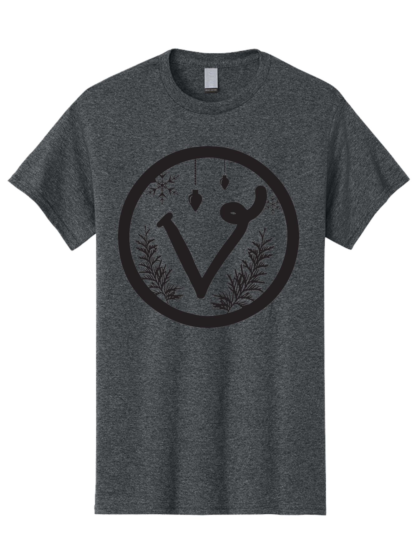 V-Rune-Symbol Men'S Graphic Tee, 100% Cotton, Comfortable Casual Summer Wear, Machine Washable, V Rune Symbol, Norse Mythology, Ancient Runes, Mystical Symbols, Winter Solstice, Snowflakes, Hanging Ornaments, Fir Branches, Mysticism, Aad279 3