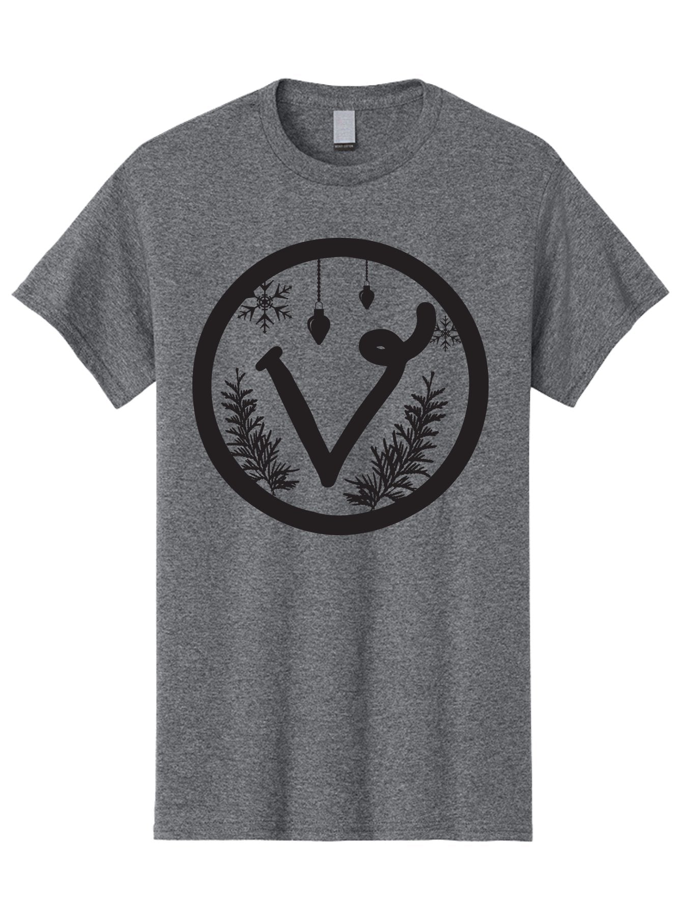 V-Rune-Symbol Men'S Graphic Tee, 100% Cotton, Comfortable Casual Summer Wear, Machine Washable, V Rune Symbol, Norse Mythology, Ancient Runes, Mystical Symbols, Winter Solstice, Snowflakes, Hanging Ornaments, Fir Branches, Mysticism, Aad279 5