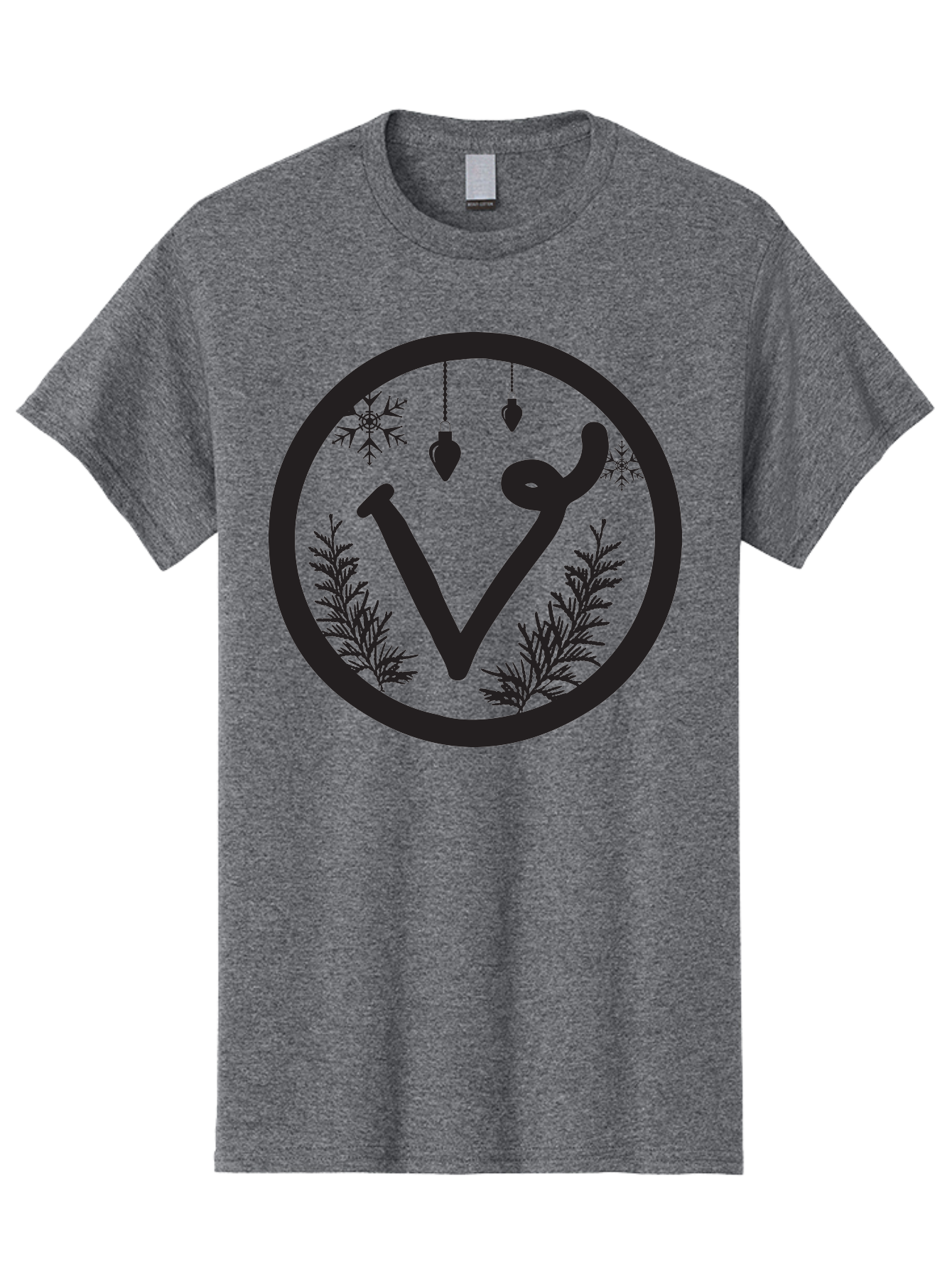 V-Rune-Symbol Men'S Graphic Tee, 100% Cotton, Comfortable Casual Summer Wear, Machine Washable, V Rune Symbol, Norse Mythology, Ancient Runes, Mystical Symbols, Winter Solstice, Snowflakes, Hanging Ornaments, Fir Branches, Mysticism, Aad279 15