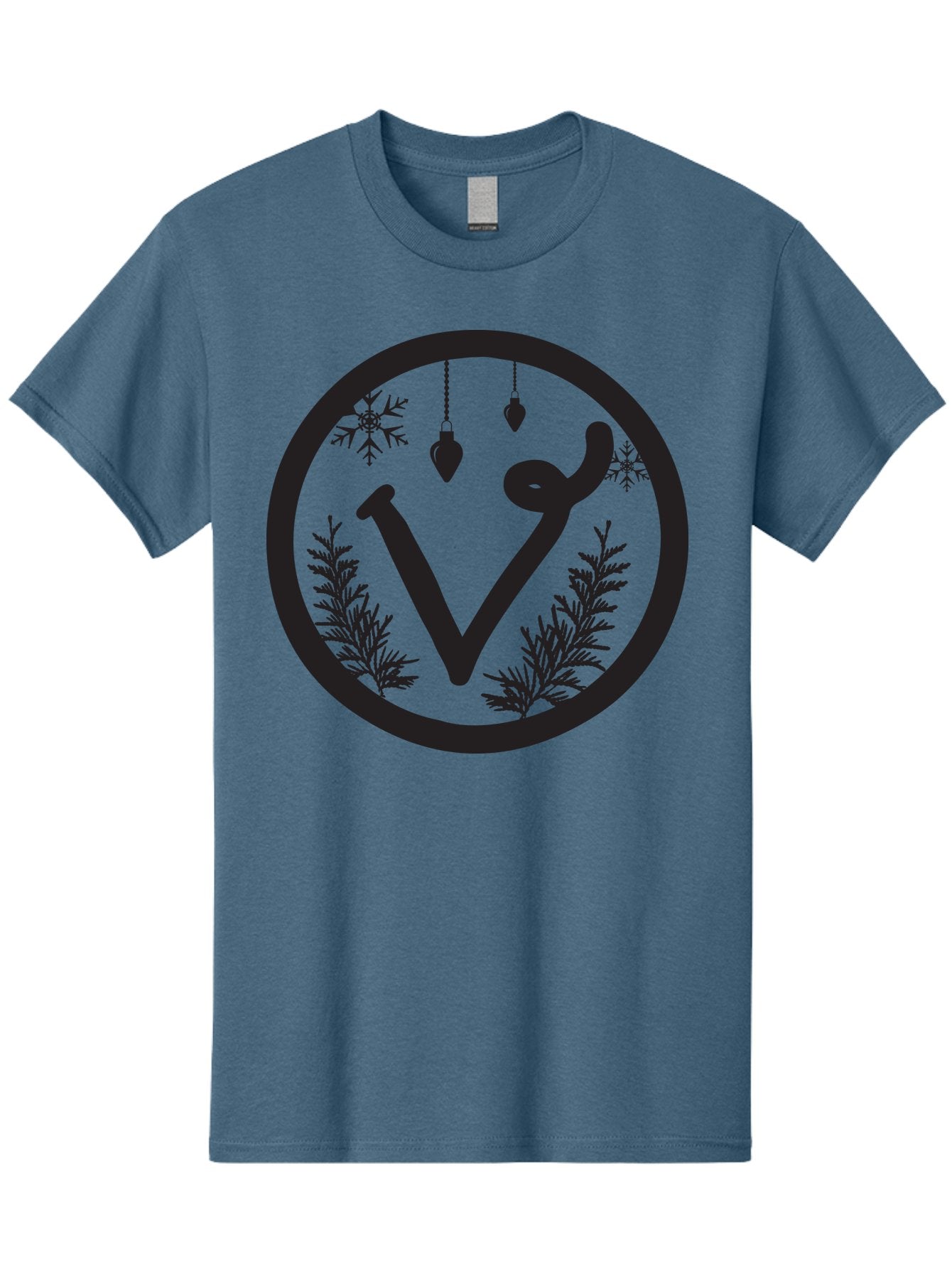 V-Rune-Symbol Men'S Graphic Tee, 100% Cotton, Comfortable Casual Summer Wear, Machine Washable, V Rune Symbol, Norse Mythology, Ancient Runes, Mystical Symbols, Winter Solstice, Snowflakes, Hanging Ornaments, Fir Branches, Mysticism, Aad279 7