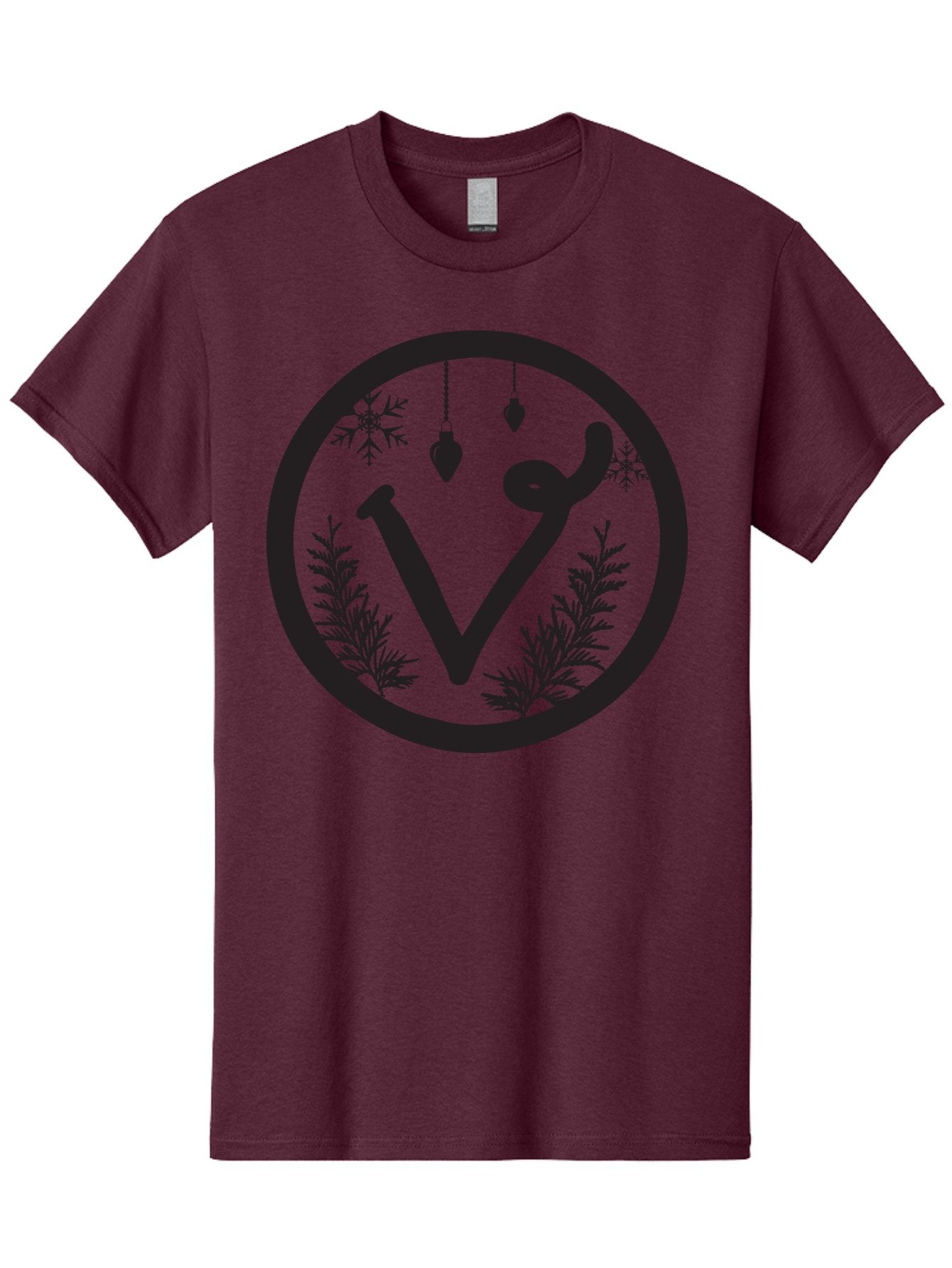 V-Rune-Symbol Men'S Graphic Tee, 100% Cotton, Comfortable Casual Summer Wear, Machine Washable, V Rune Symbol, Norse Mythology, Ancient Runes, Mystical Symbols, Winter Solstice, Snowflakes, Hanging Ornaments, Fir Branches, Mysticism, Aad279 13