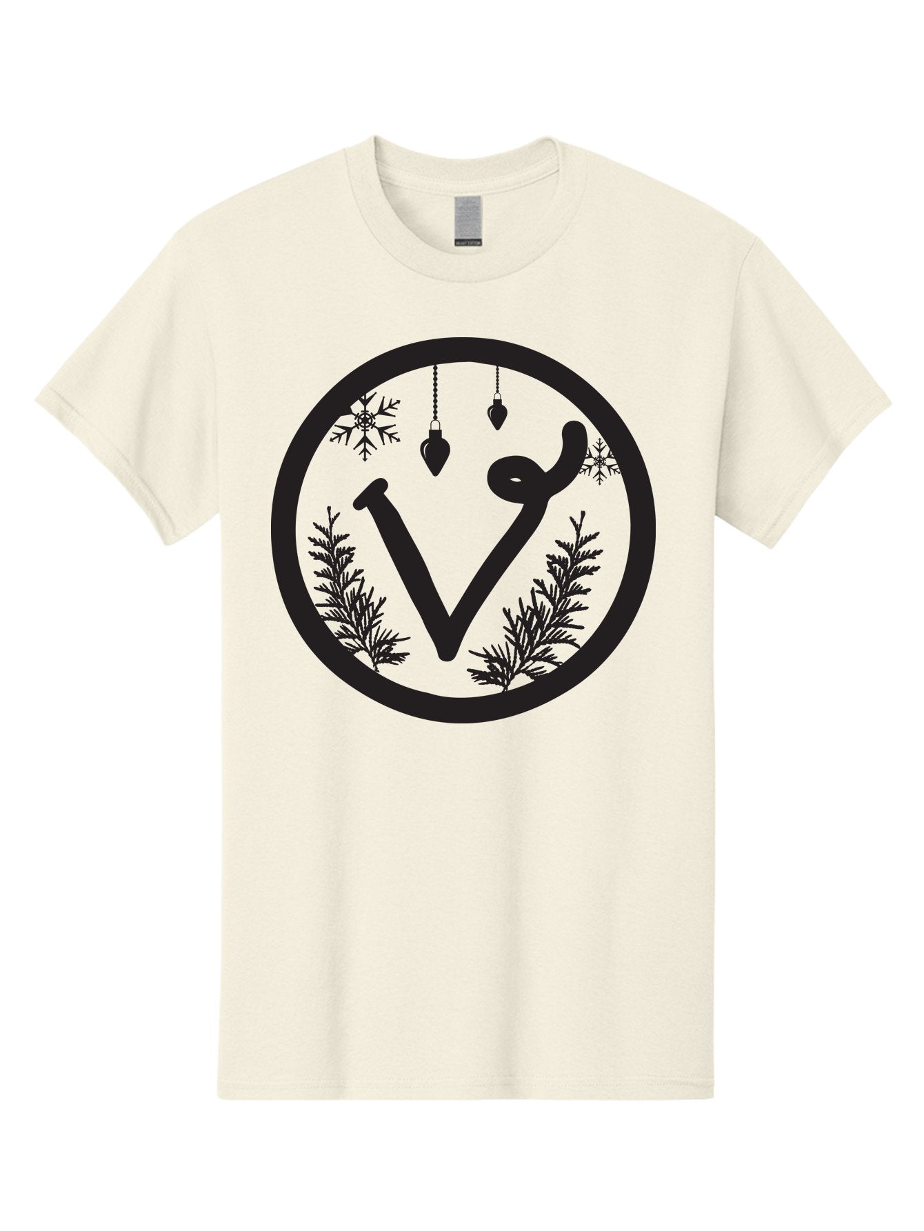 V-Rune-Symbol Men'S Graphic Tee, 100% Cotton, Comfortable Casual Summer Wear, Machine Washable, V Rune Symbol, Norse Mythology, Ancient Runes, Mystical Symbols, Winter Solstice, Snowflakes, Hanging Ornaments, Fir Branches, Mysticism, Aad279 15