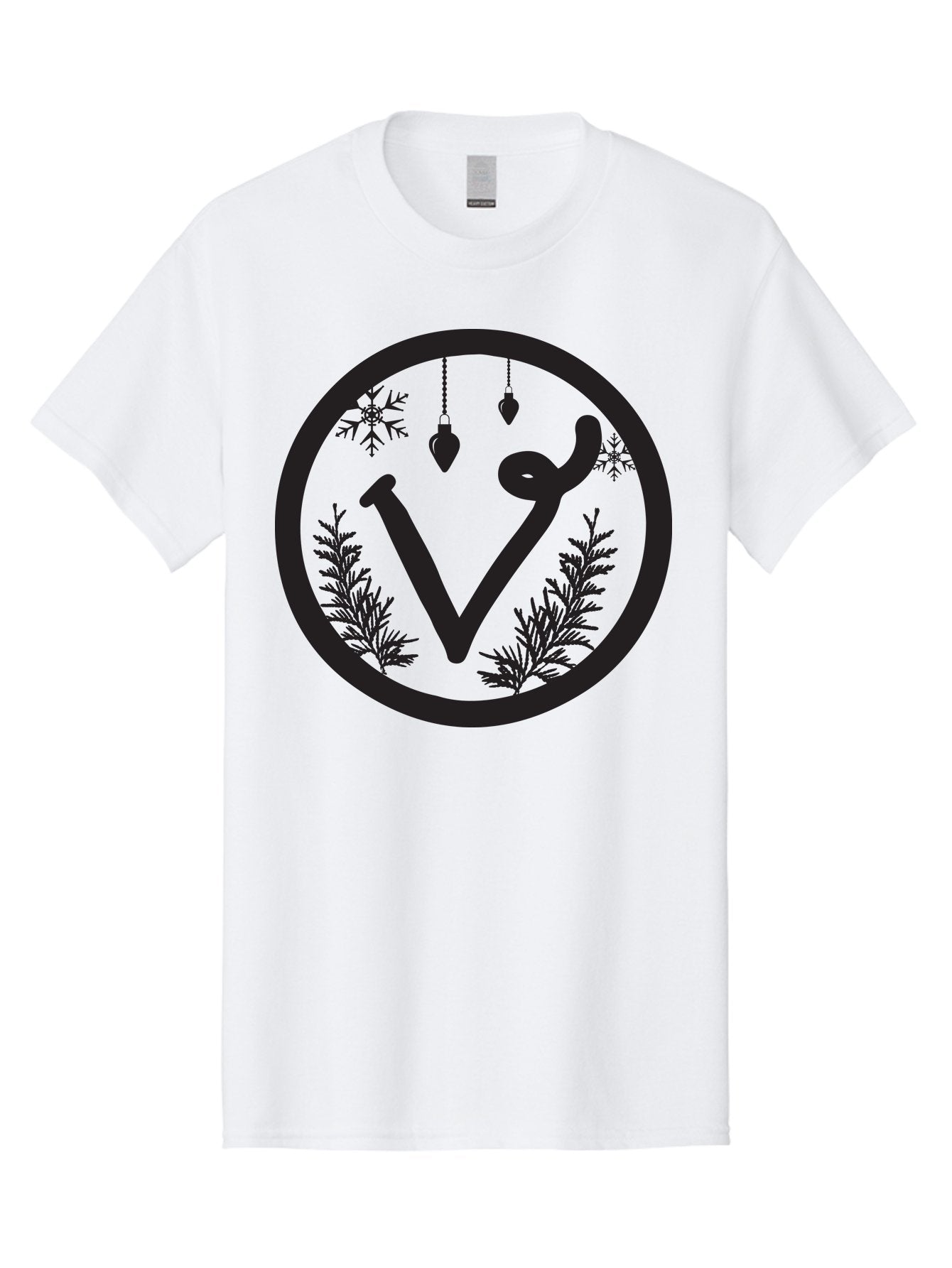 V-Rune-Symbol Men'S Graphic Tee, 100% Cotton, Comfortable Casual Summer Wear, Machine Washable, V Rune Symbol, Norse Mythology, Ancient Runes, Mystical Symbols, Winter Solstice, Snowflakes, Hanging Ornaments, Fir Branches, Mysticism, Aad279 10