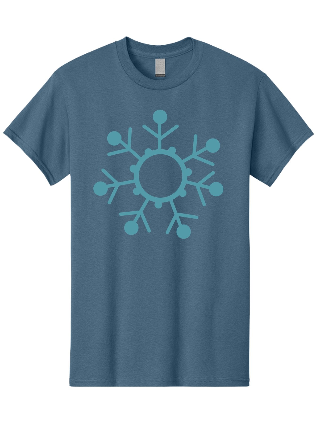 Virus Men'S Graphic Tee, 100% Cotton, Comfortable Casual Summer Wear, Machine Washable, Blue Snowflake, Winter Symbol, Frosty Design, Icy Pattern, Cold Weather Icon, Seasonal Graphic, Stylized Snowflake, Abstract Frost, Frozen Motif Aad280 9