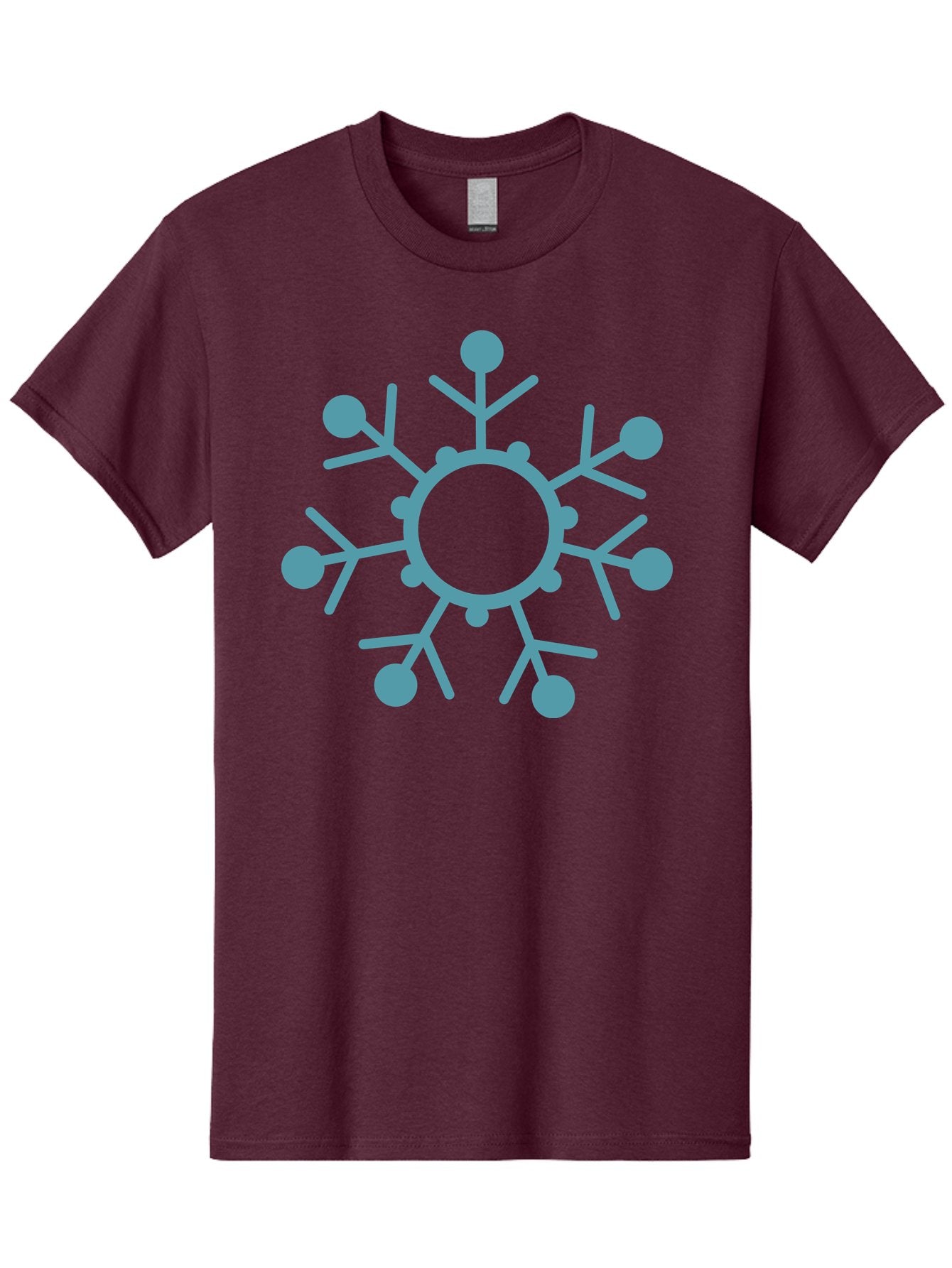 Virus Men'S Graphic Tee, 100% Cotton, Comfortable Casual Summer Wear, Machine Washable, Blue Snowflake, Winter Symbol, Frosty Design, Icy Pattern, Cold Weather Icon, Seasonal Graphic, Stylized Snowflake, Abstract Frost, Frozen Motif Aad280